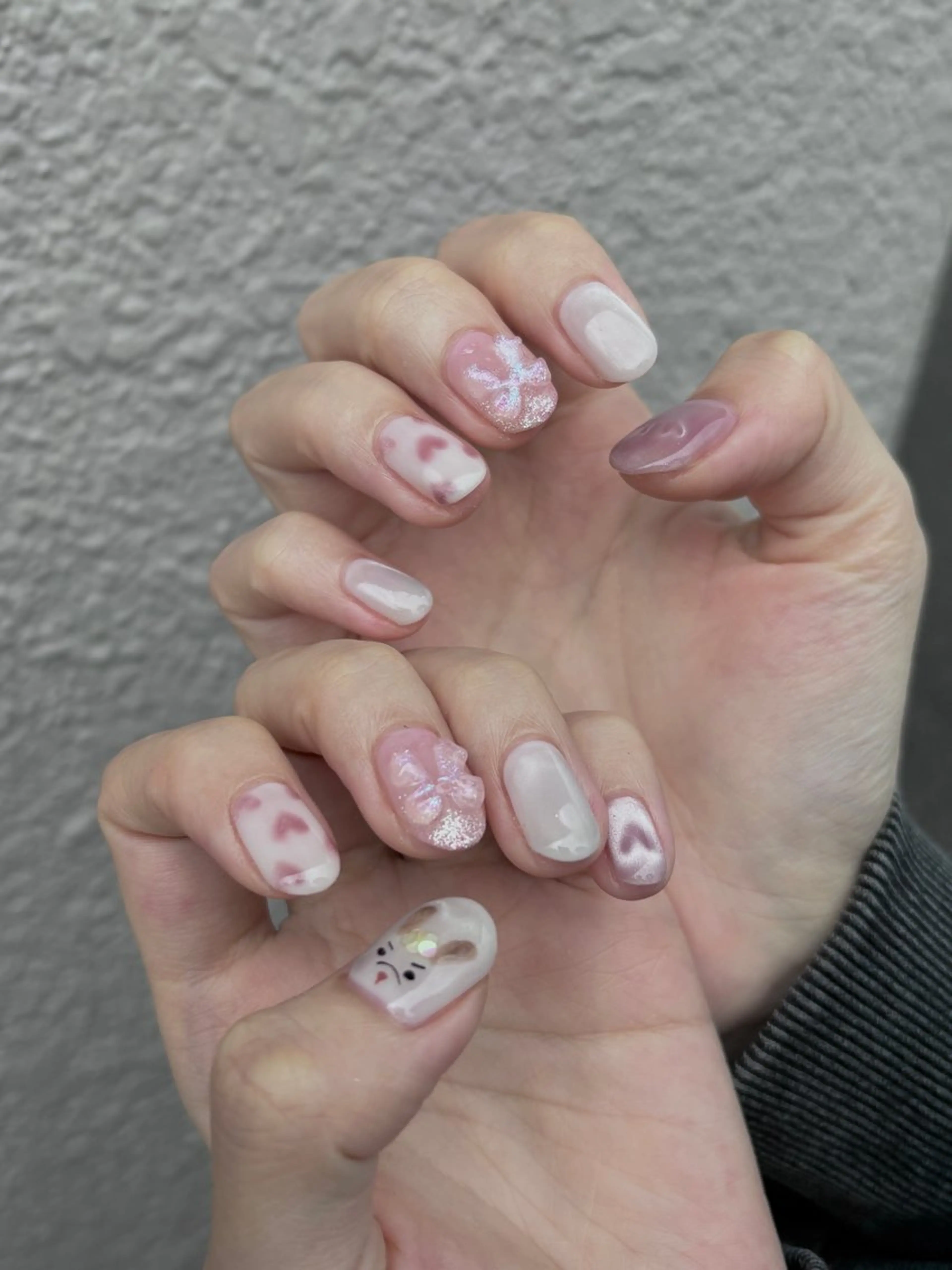 ネイル アートネイル ハート キラキラネイル 韓国ネイル マグネットネイル ハンドネイル acs.n所属・ネイル，耳つぼ 風間すみれのその他イメージ