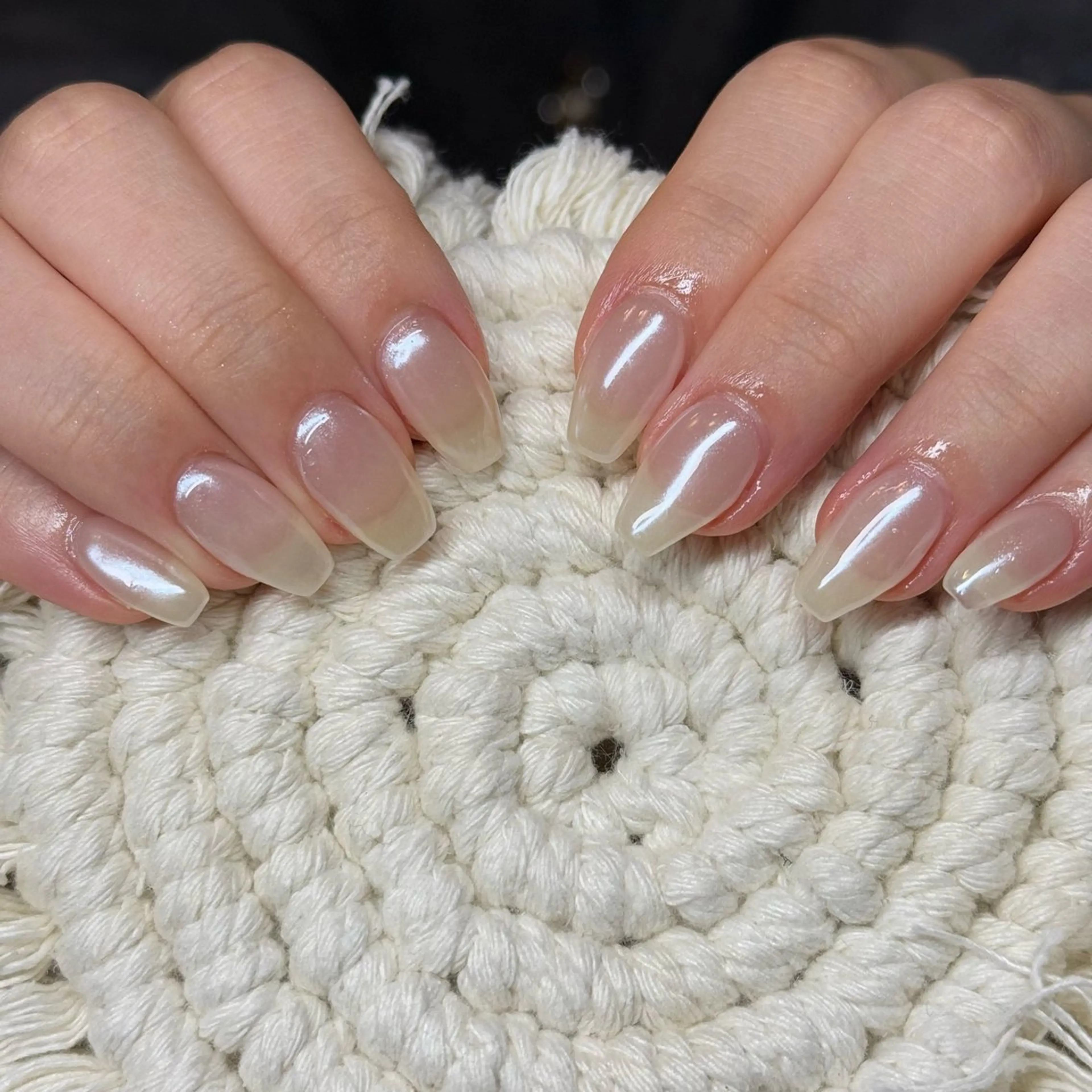 ネイル チークネイル フレンチネイル グラデーション キラキラネイル 韓国ネイル ハンドネイル Risa_ Nailのネイルデザイン