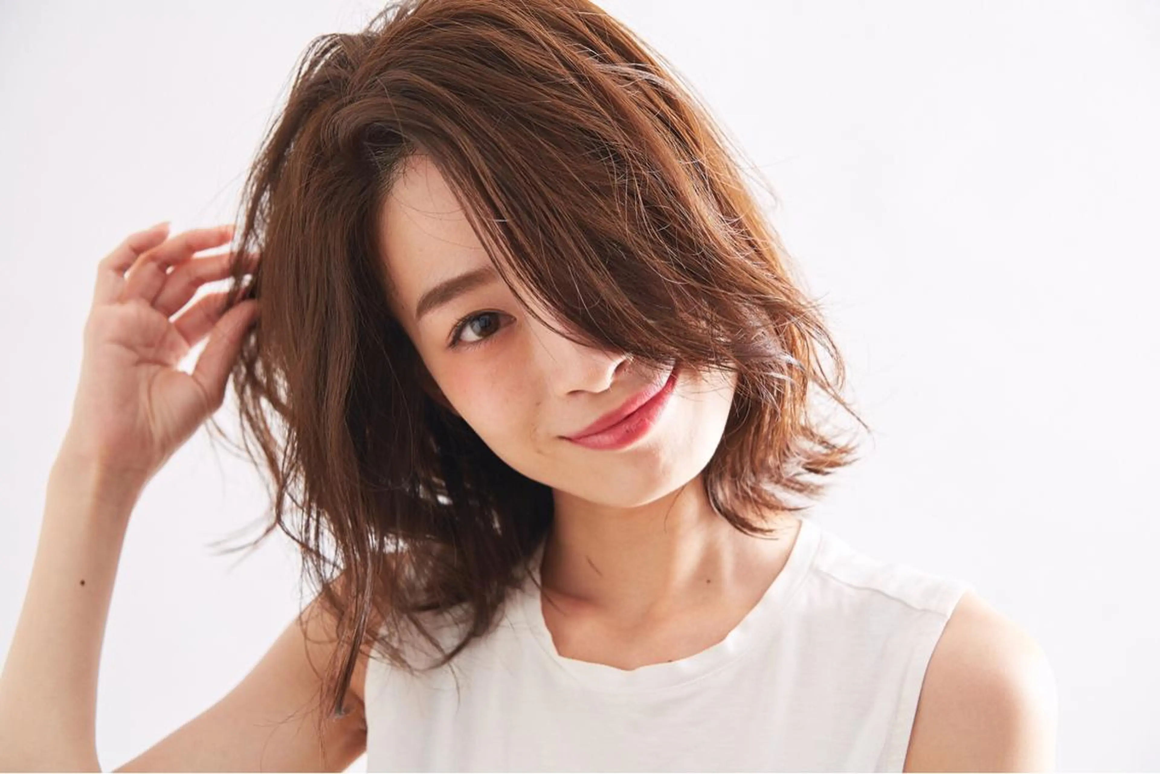 ミディアム カラー パーマ ヘアアレンジ メンズ キッズ ネイル マツエク・マツパ アティリー 西梅田のヘアスタイル