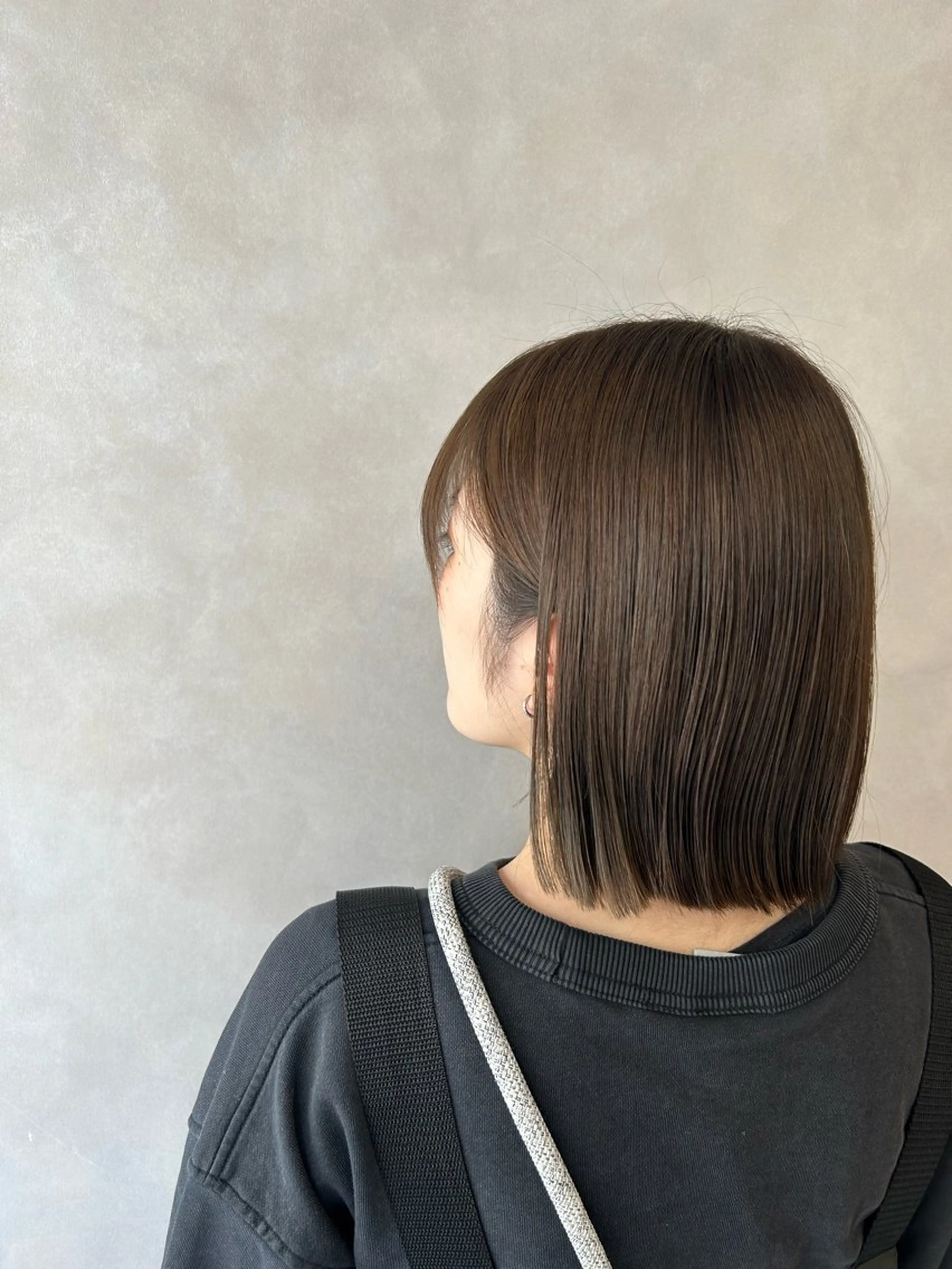 ミディアム 切りっぱなしボブ ボブ 髪質改善Bonheur川西所属・ノンダメージ ✂︎竹村まどかのヘアスタイル