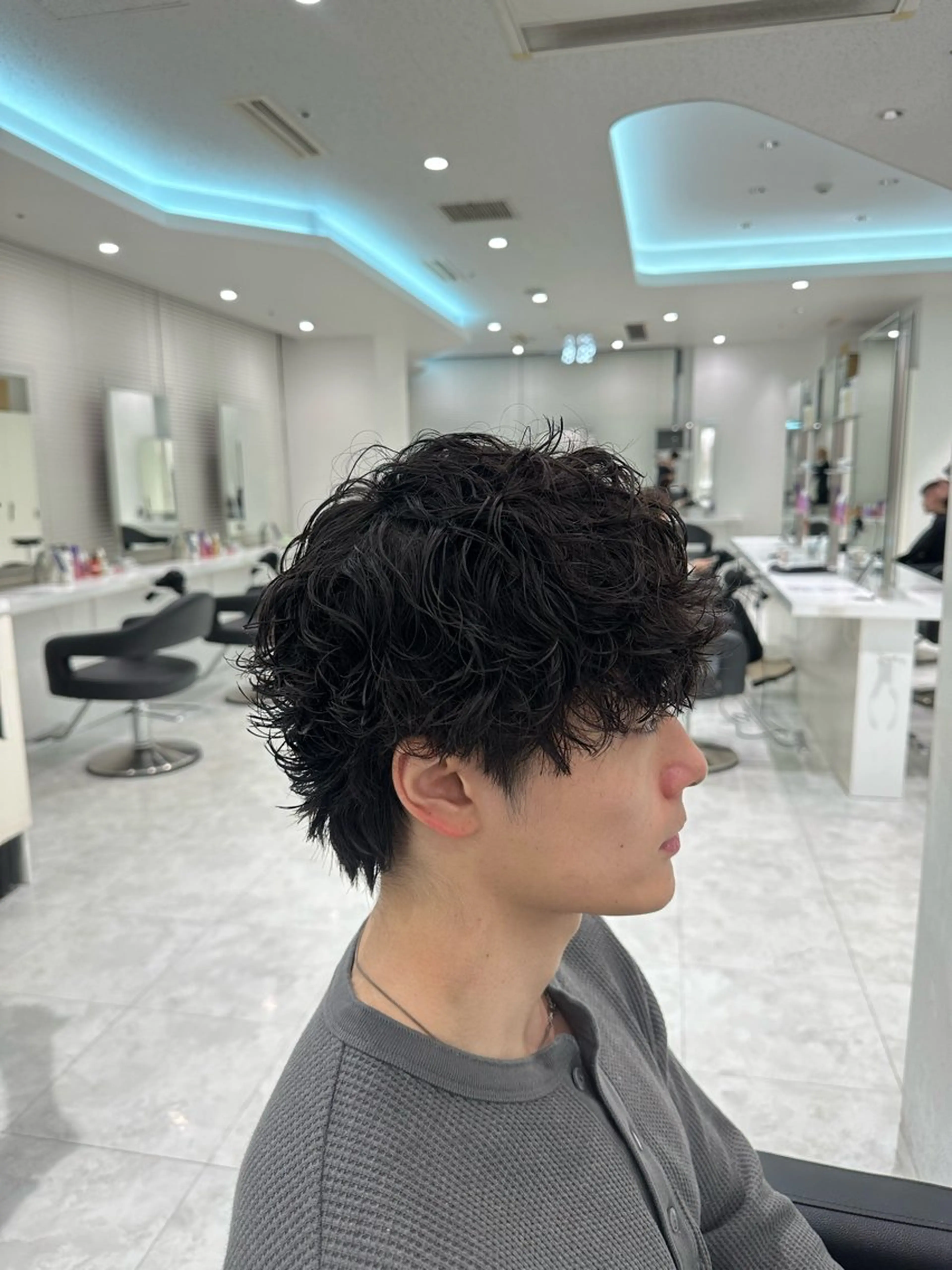 【🔥シャドウパーマ限定メニュー🔥】似合わせメンズカット➕ダメージレスクリームパーマ➕炭酸スパ➕トリートメントの写真