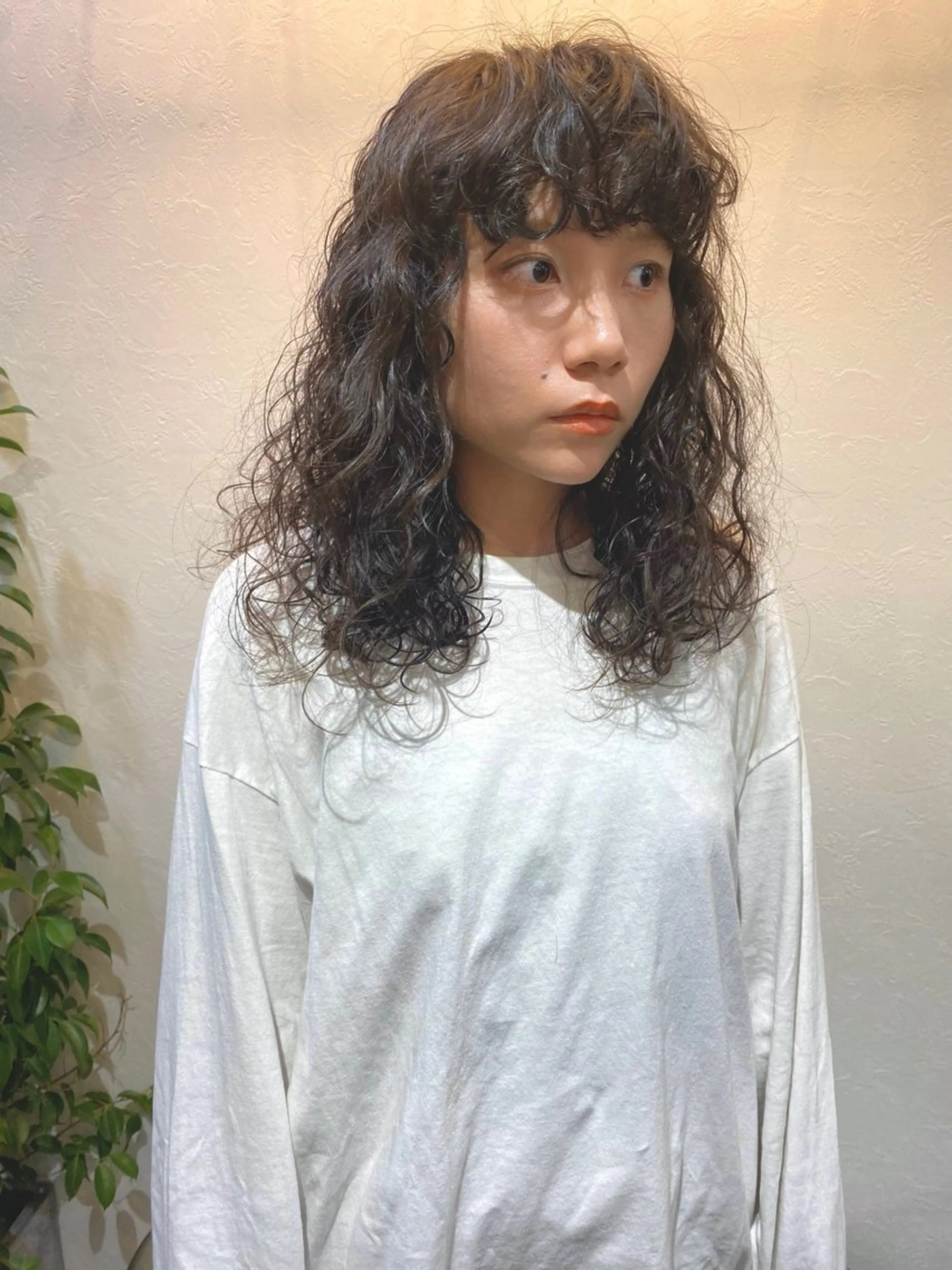 セミロング パーマ 森貴裕/ベージュ/ パーマ/オリーブのヘアスタイル