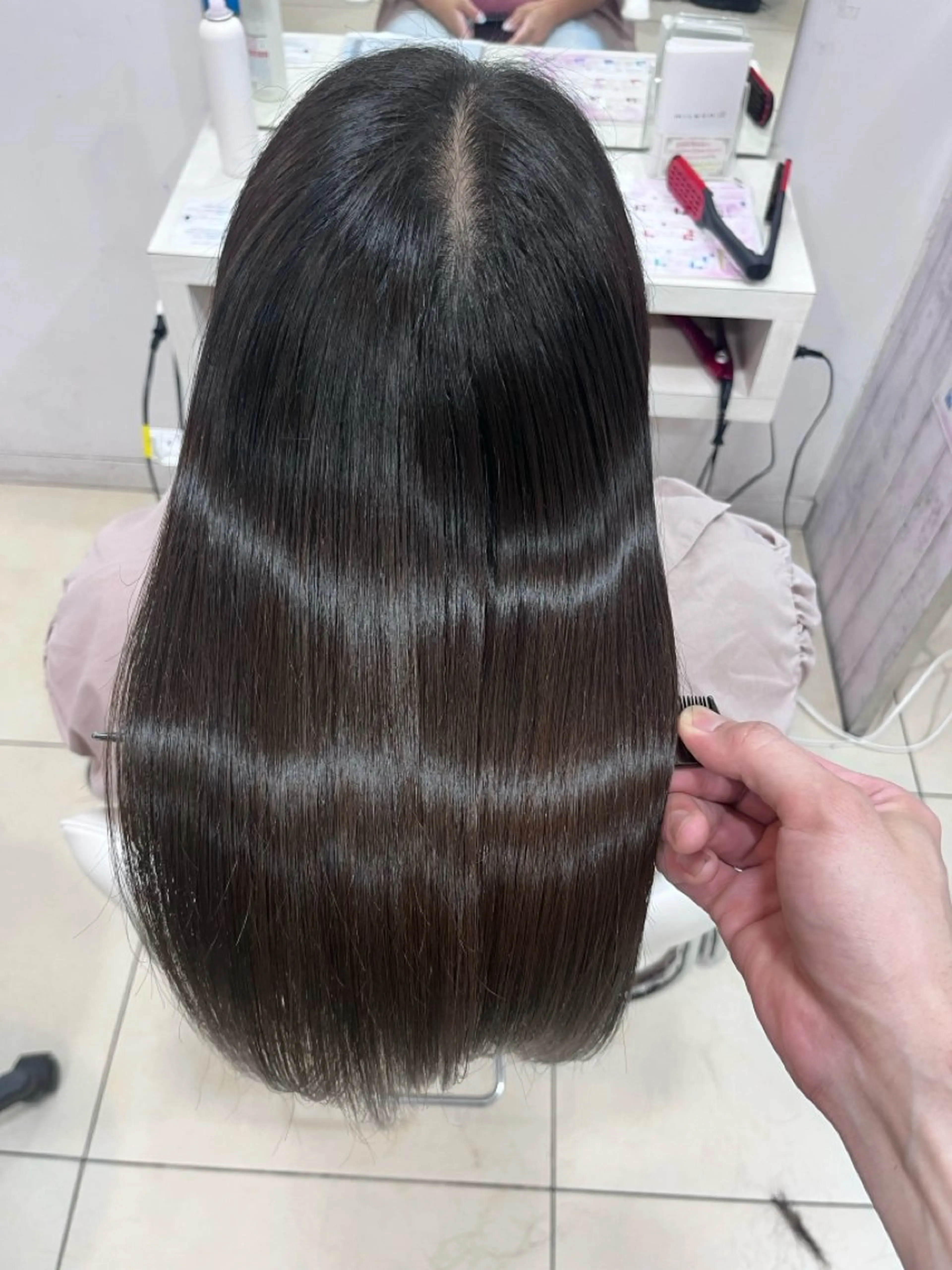 【👑再来人気No.1メニュー👑】カット➕髪質改善ワンカラー➕トリートメント¥5500(ロング料金別)の写真