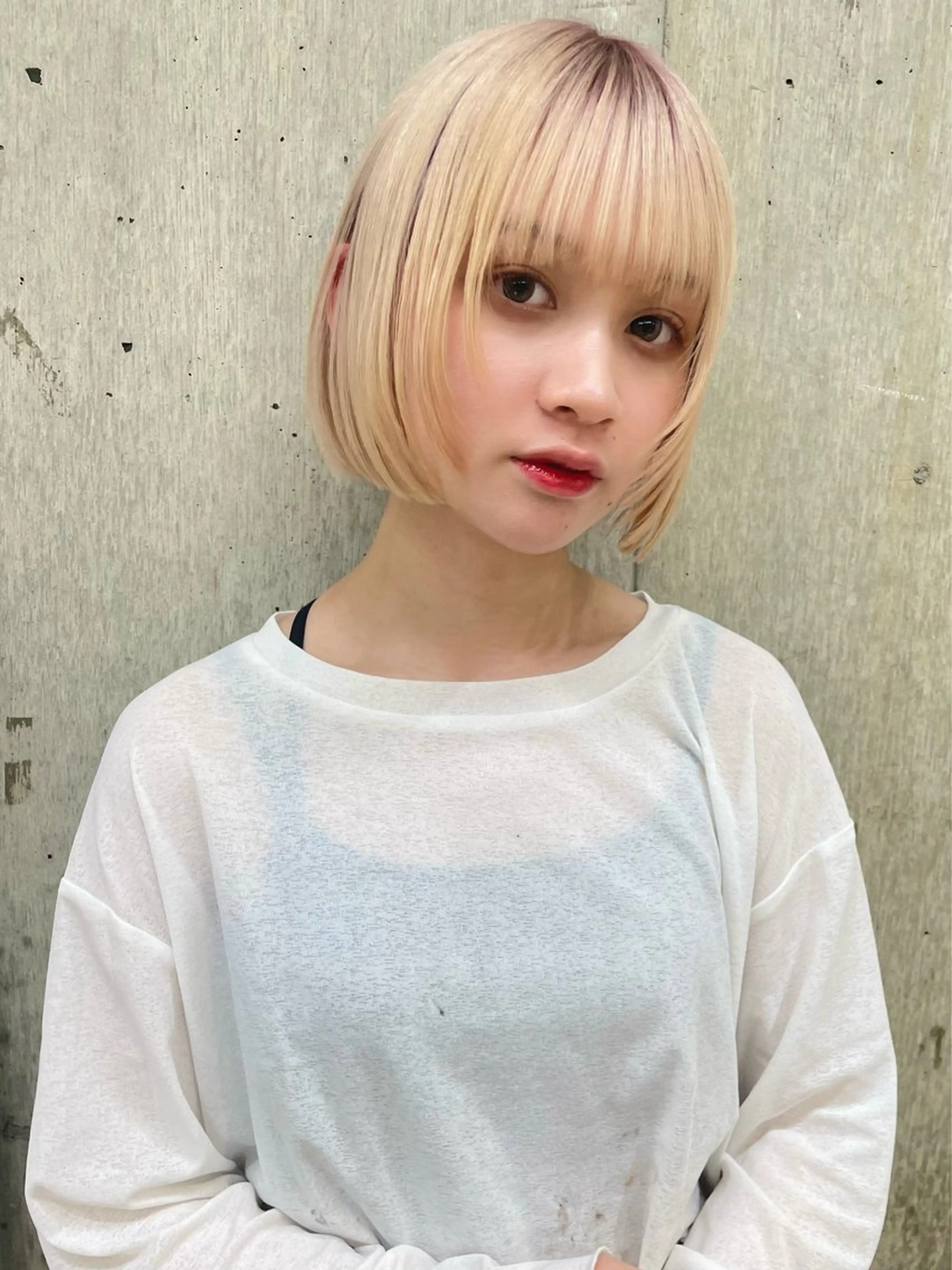 ショート cinq   PROJECT所属・ミルクティーベージュ /ボブ/あげは🎀のヘアスタイル