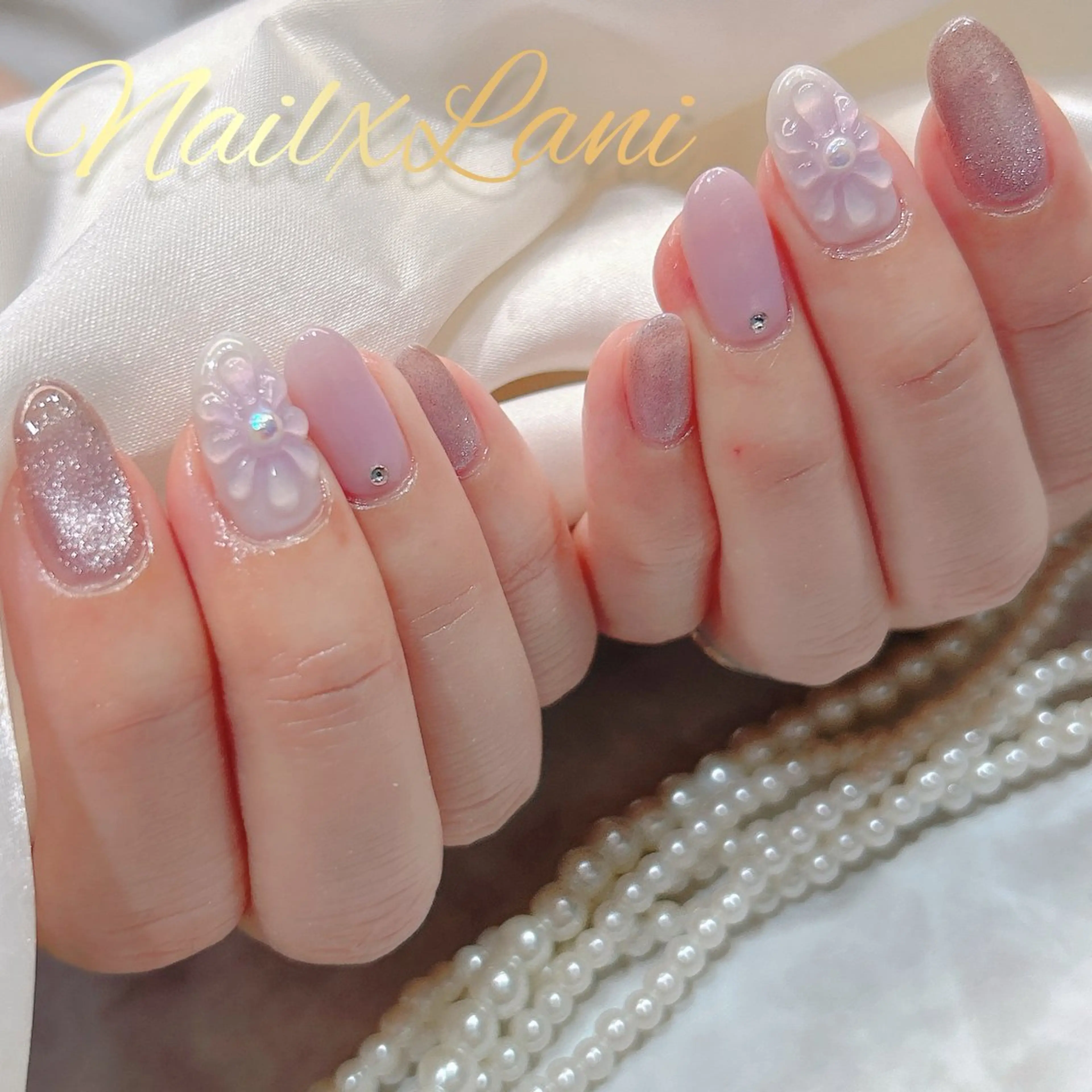 ネイル フットネイル ジェルネイル マグネットネイル パラジェル ハンドネイル Nail×Lani 深爪矯正対応◎のネイルデザイン