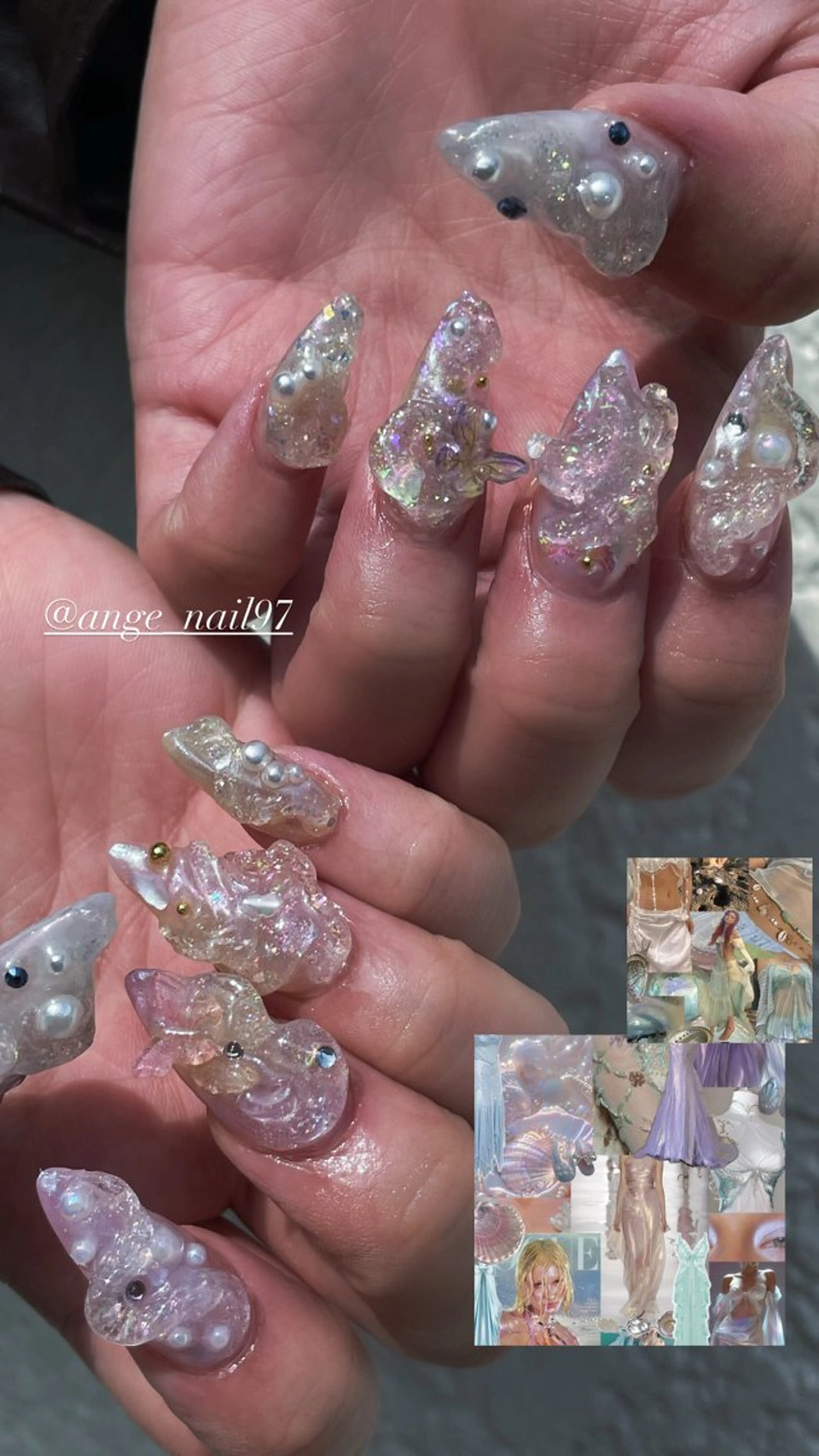 ネイル ロングネイル スカルプネイル 夏ネイル ハンドネイル Nail salon 🎀Angeのネイルデザイン