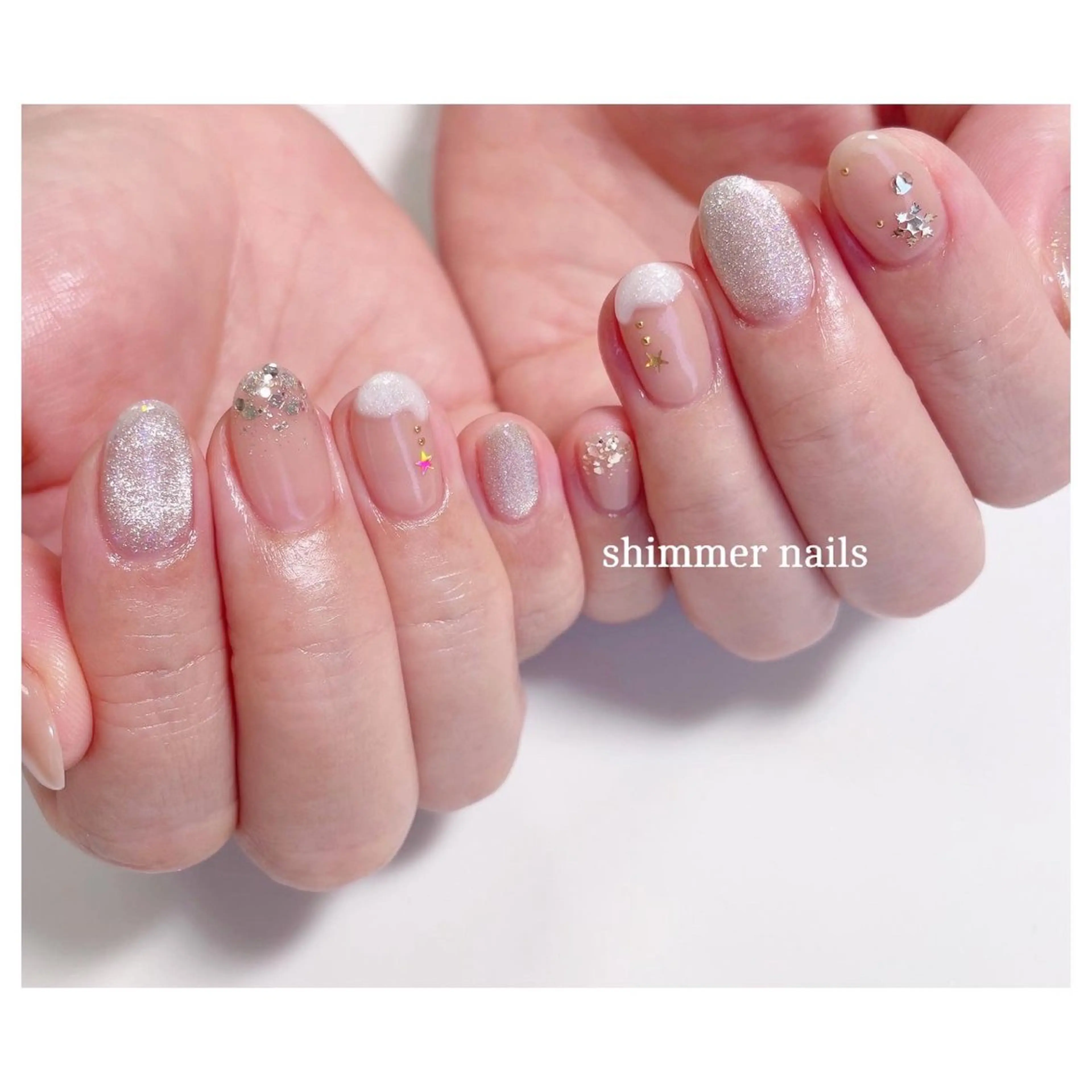 ネイル アートネイル ぷっくりネイル shimmer nailsのネイルデザイン