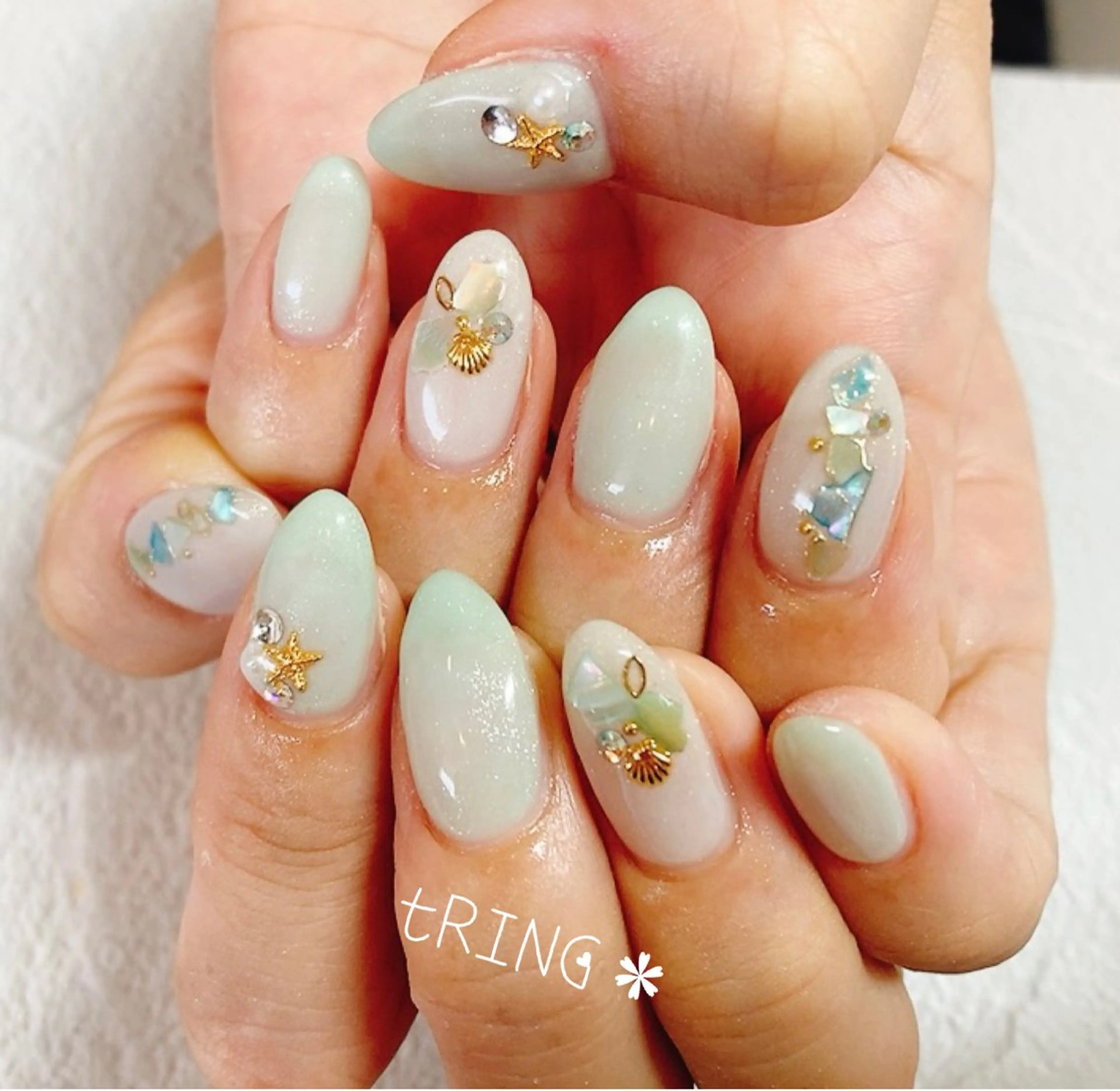 ネイル ハンドネイル tRING＊ しいの木台のネイルデザイン