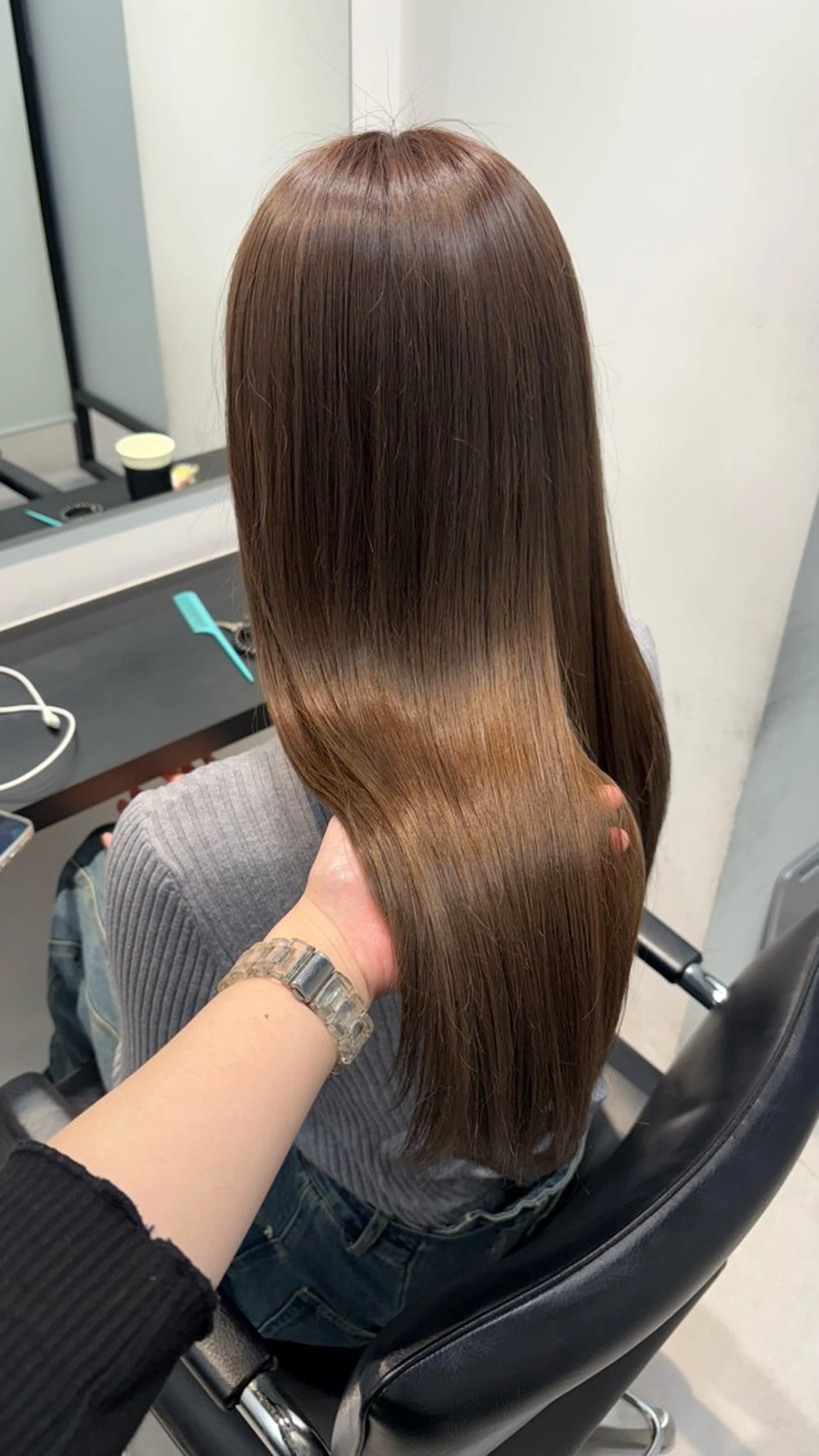 セミロング カラー SALOWIN横浜所属・𓍯韓国style/ 髪質改善𓍯中村和希のヘアスタイル