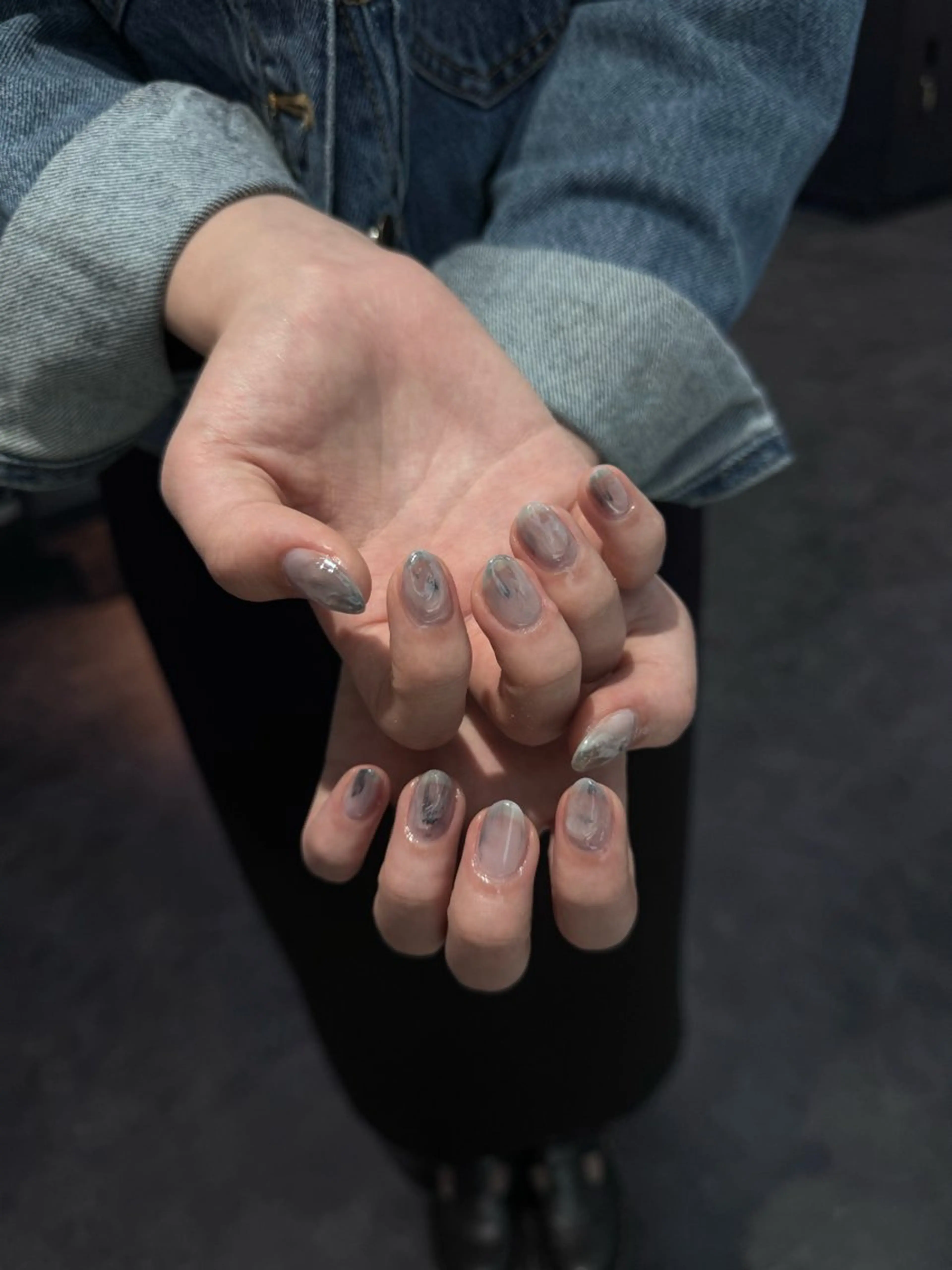 ネイル フレンチネイル マグネットネイル メンズネイル ニュアンスネイル ワンカラーネイル ハンドネイル GRANDE大須 Cecil💜のネイルデザイン