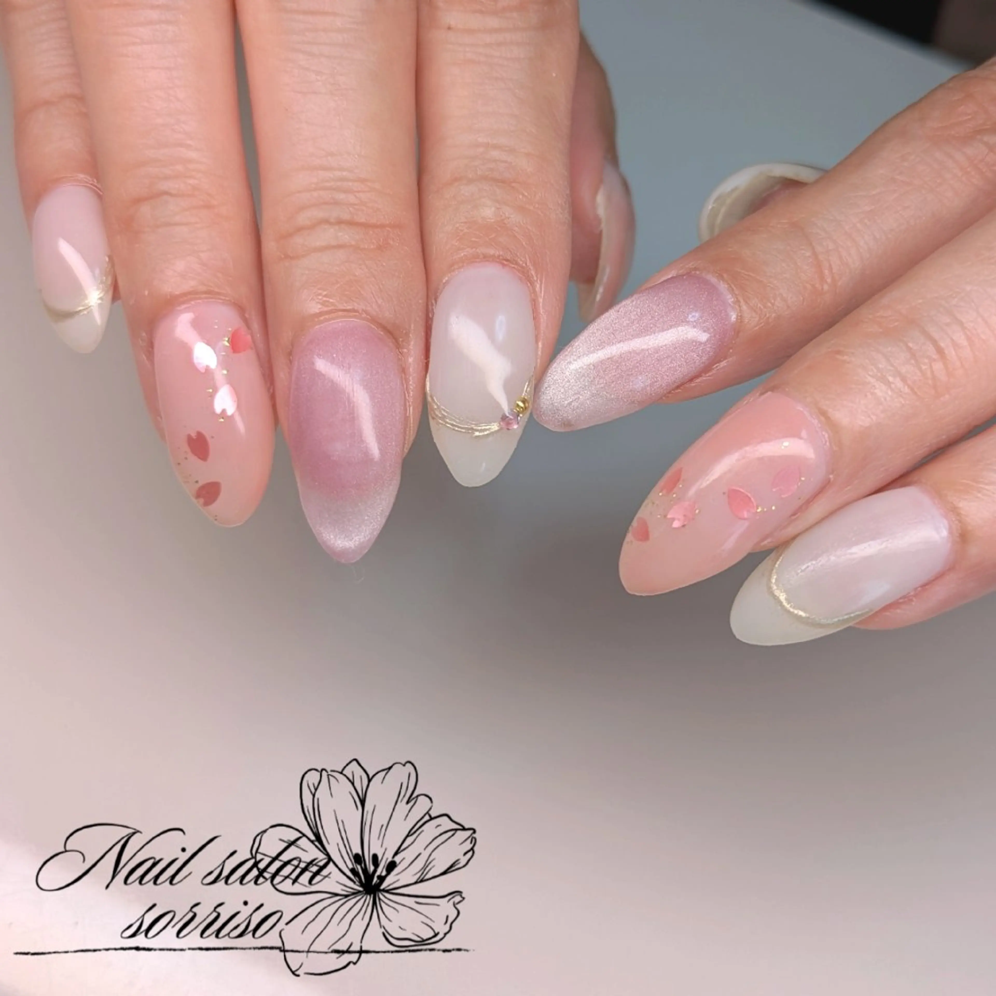 ネイル 桜ネイル 春ネイル ハンドネイル KOYAMA KIMIEのネイルデザイン