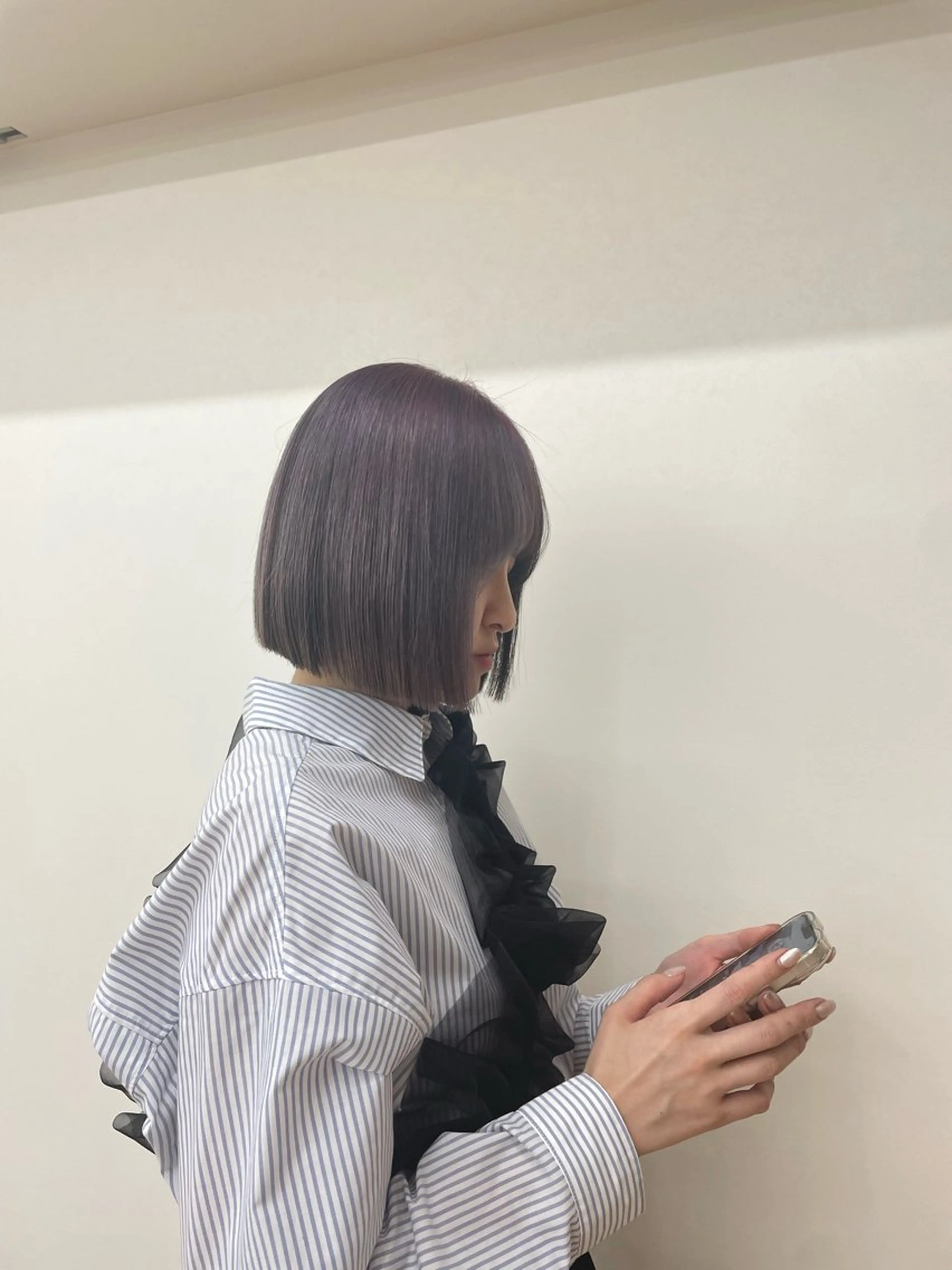 ショート カラー ラベンダーカラー ボブ 透明感カラー🪡🤍 nanao🤍🪡のヘアスタイル