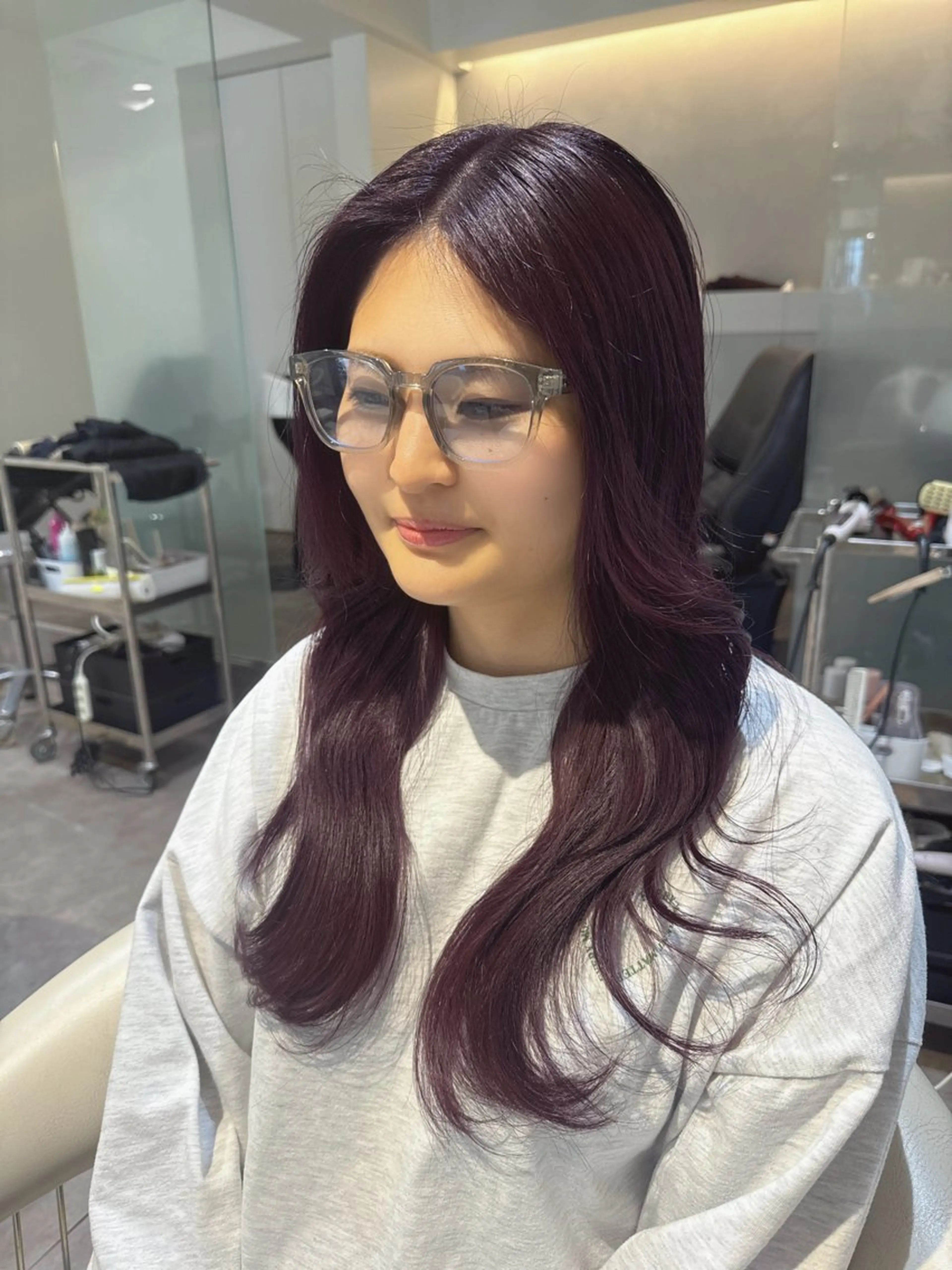 ロング カラー ブリーチ 透明感カラー グレージュ ブリーチなしカラー バイオレットカラー カット ヘアカラー トリートメント 💎透明感カラー特化 💎TAISEIのヘアスタイル