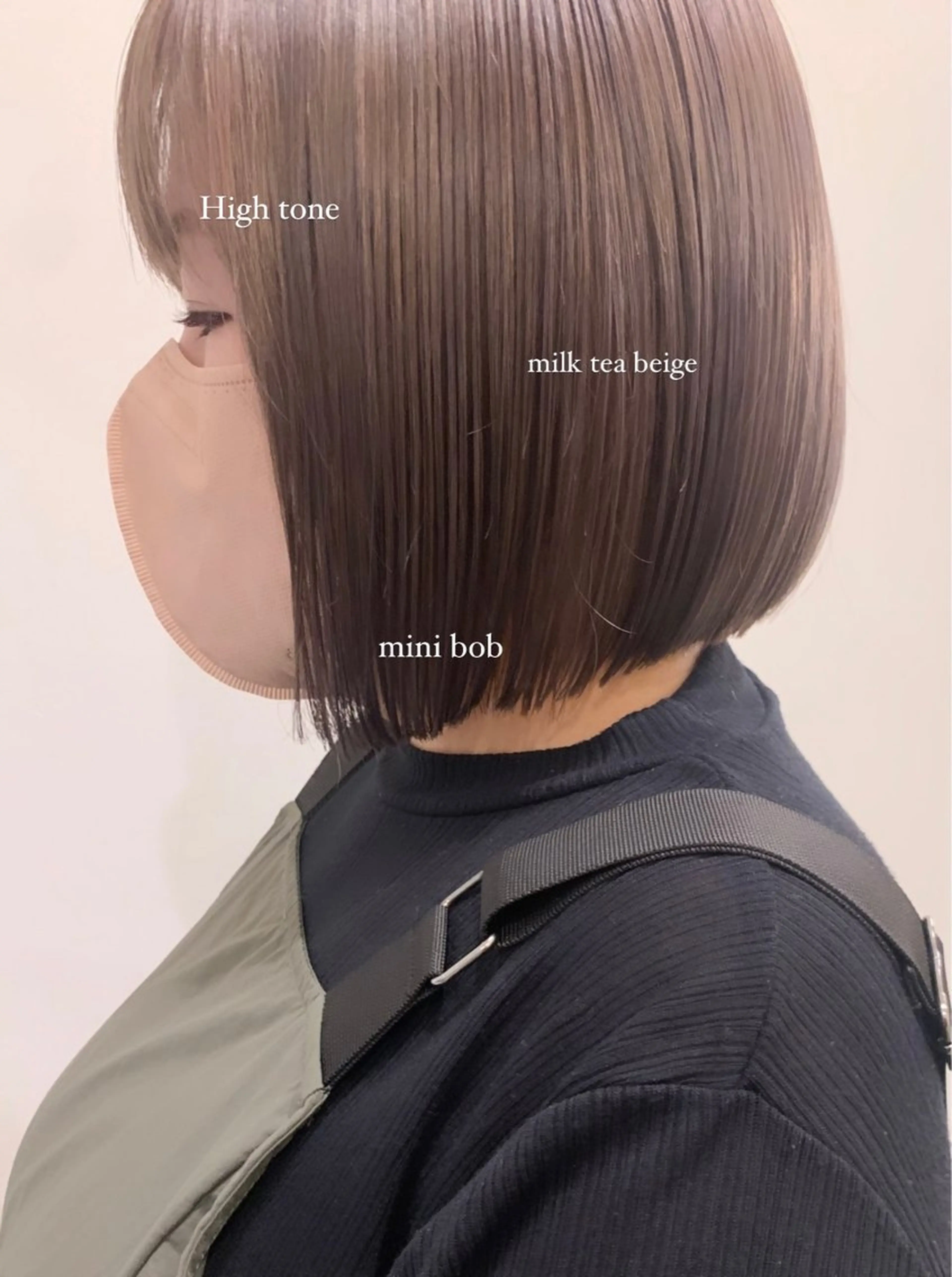 ショート カラー ブリーチ ボブ ヘアカラー 落合希 Olivebeigeのヘアスタイル