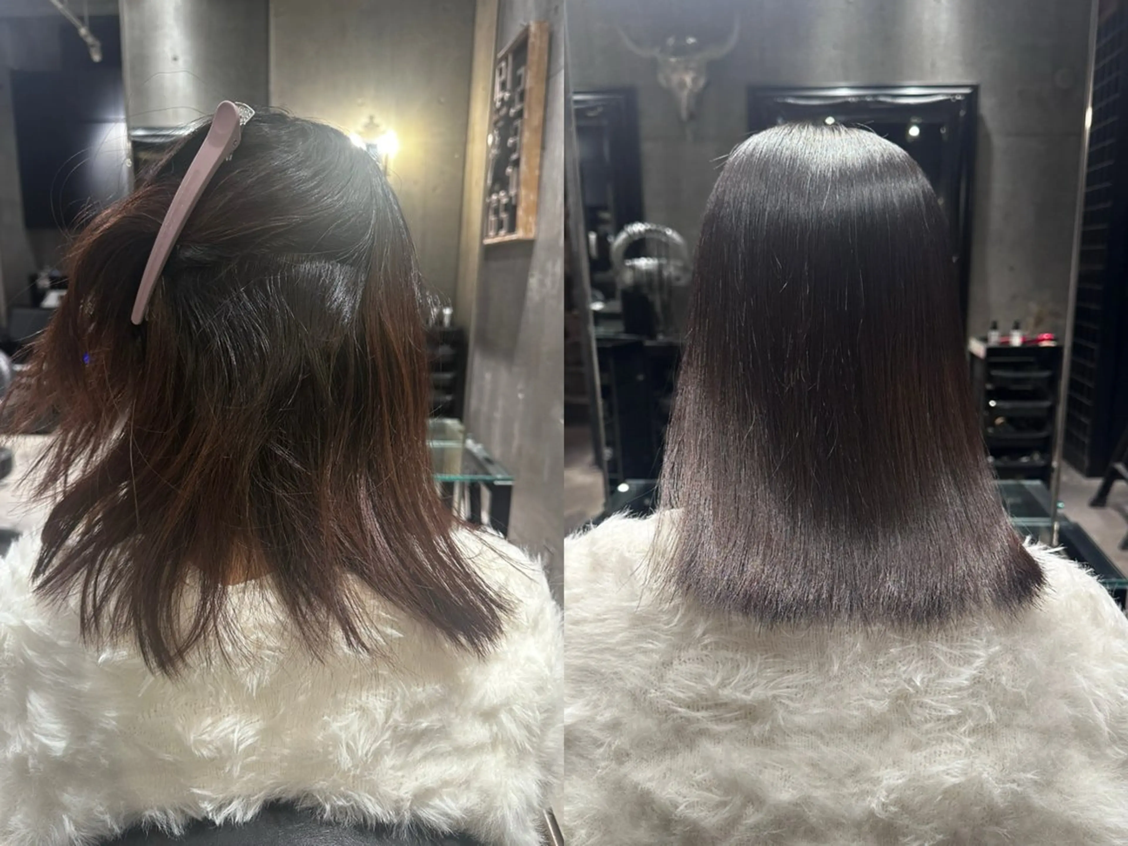 ミディアム ヘアカラー 縮毛矯正 トリートメント 縮毛矯正⚡️ 中村璃音のヘアスタイル