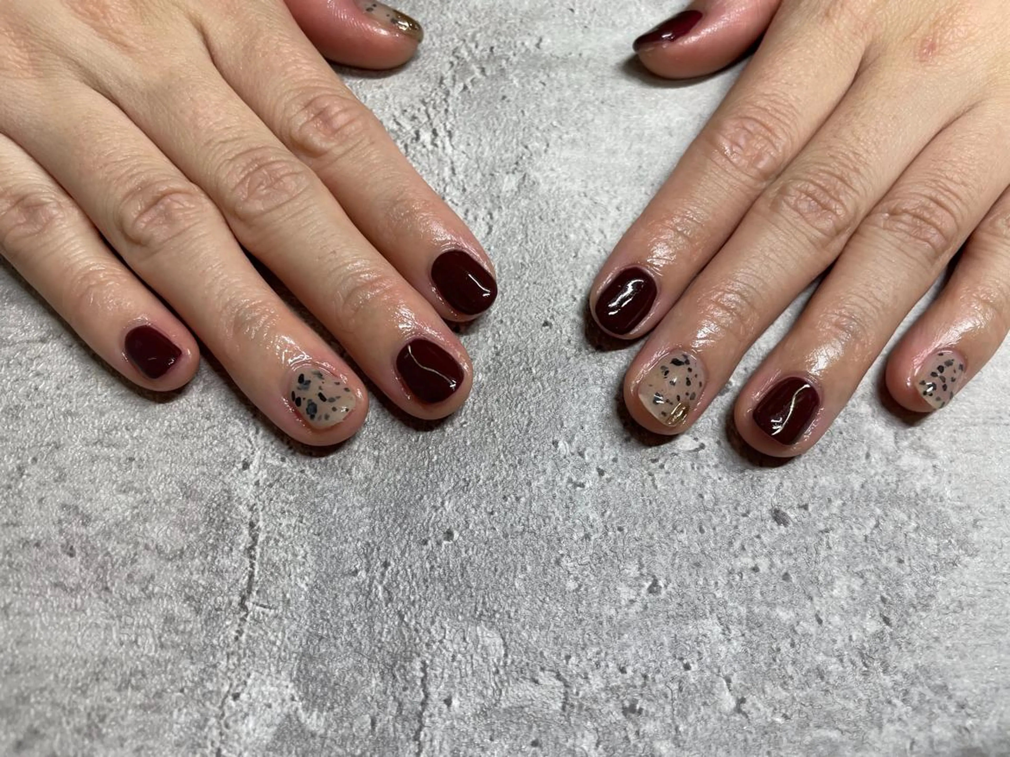 ネイル ブラウン Mogu nail 二子玉川のネイルデザイン