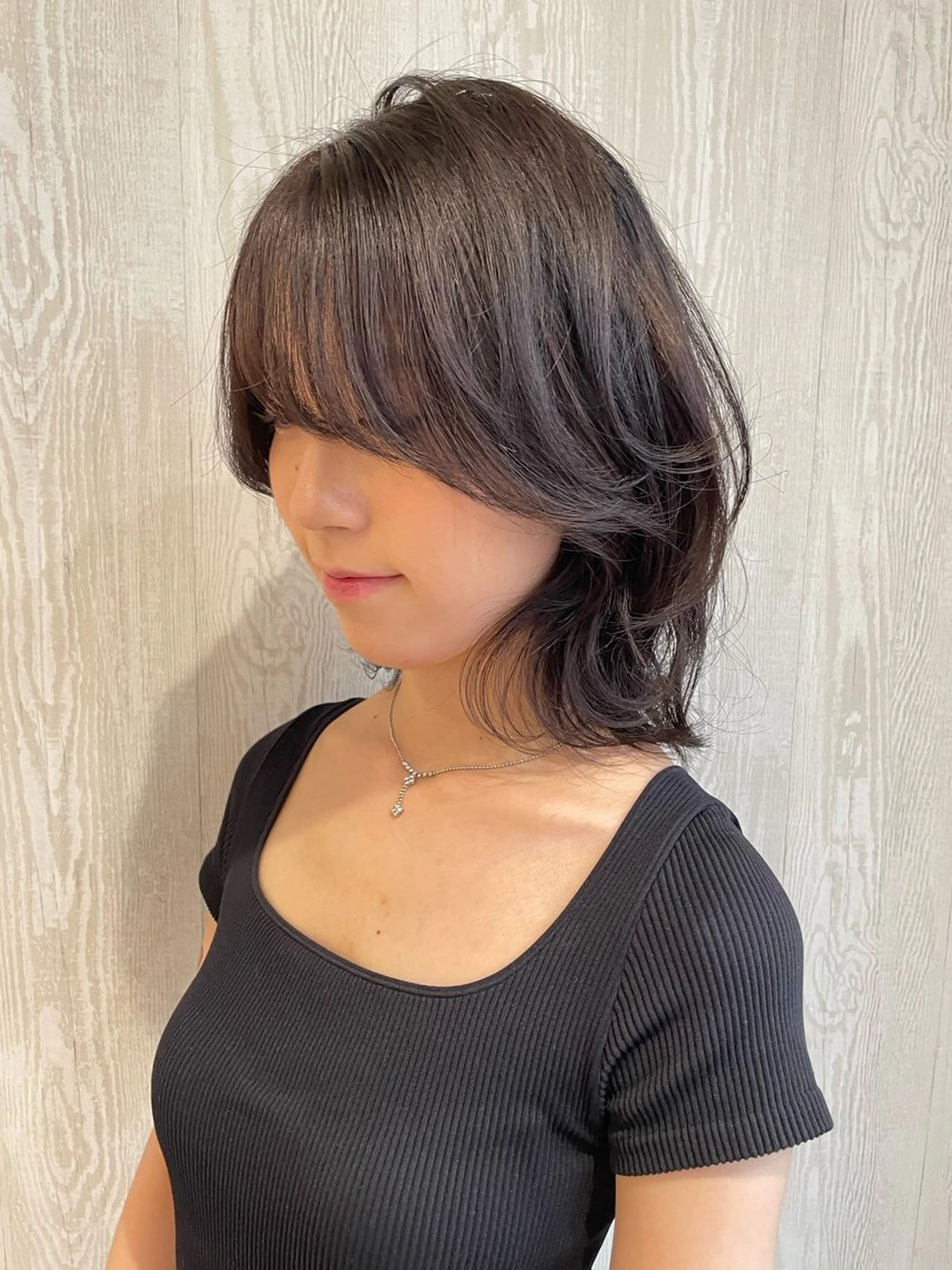 ミディアム カラー 顔まわりレイヤー 顔周りカット レイヤーカット カット ヘアカラー トリートメント 河合秀明/ショート /ボブ/レイヤーのヘアスタイル