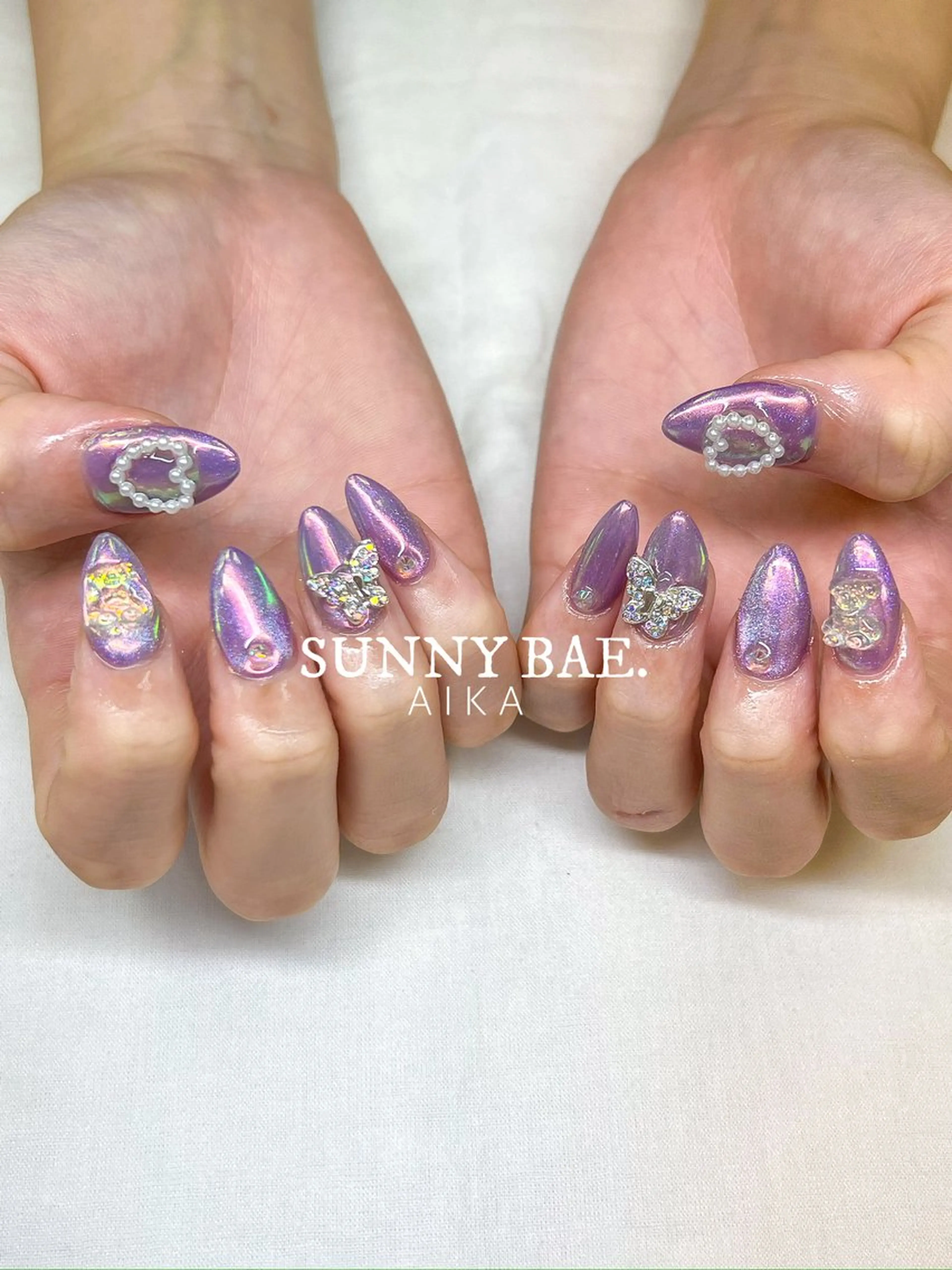 ネイル ジェルネイル キラキラネイル ロングネイル 持ち込み ワンカラーネイル Made By AIKAのネイルデザイン