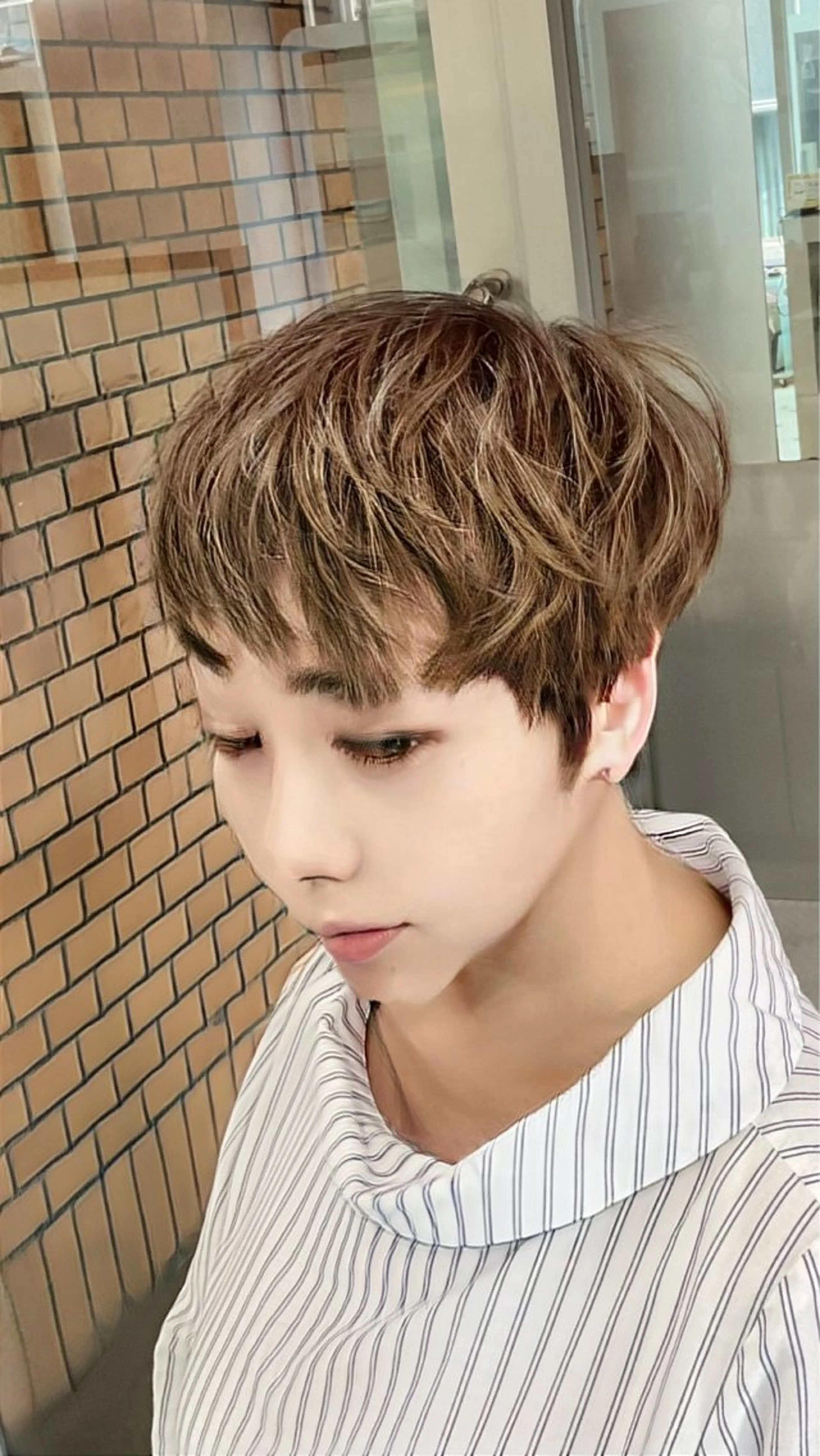 ショート カラー パーマ メンズ マッシュ au美容室所属・au栄矢場町 水素髪質改善Tのヘアスタイル