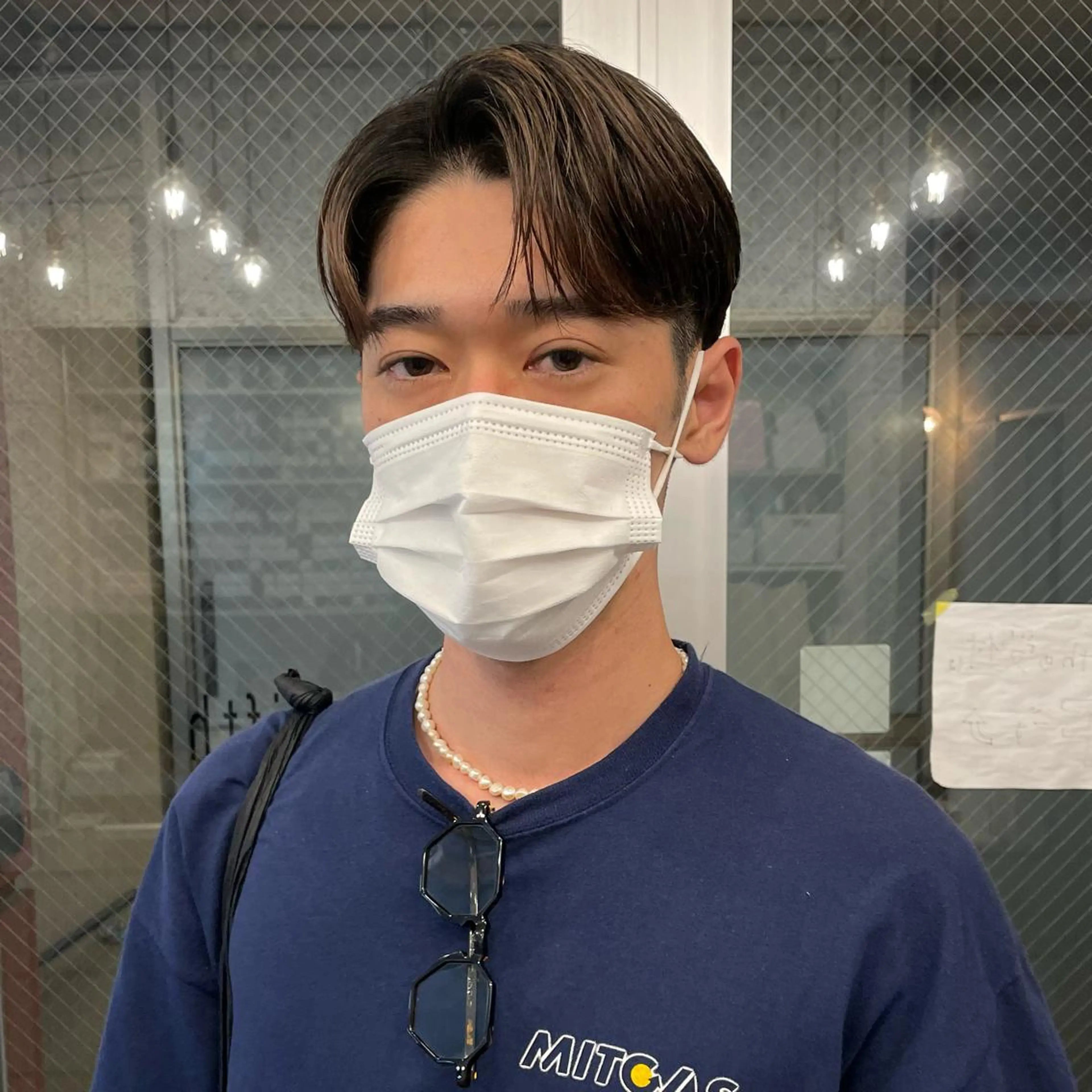 ショート ヘアアレンジ メンズ センターパート コンマヘア メンズパーマ fifth所属・センターパート／マッ シュ／パーマ　あさみのヘアスタイル