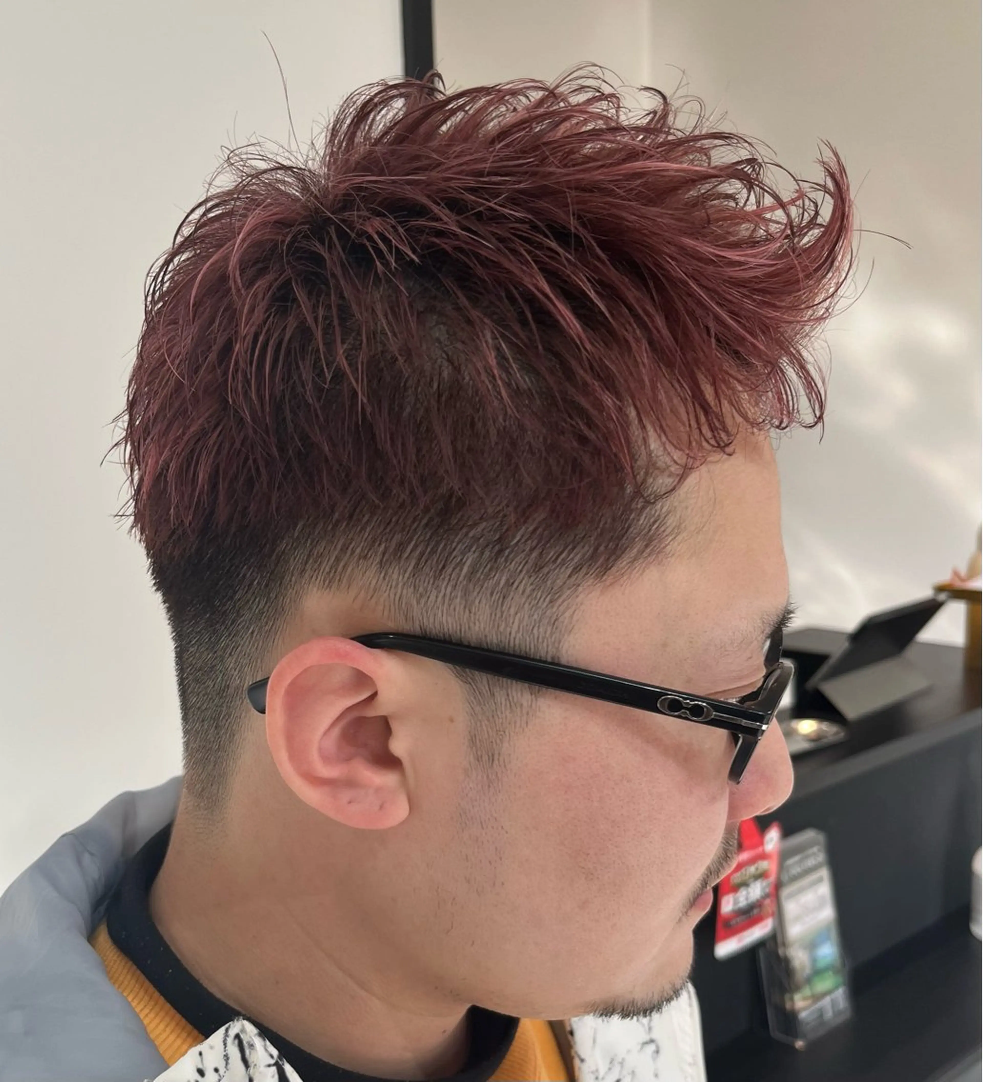 ショート カラー メンズ メンズブリーチ ブリーチ ピンクカラー レッドカラー メンズパーマ特化💈 髙木颯太💈のヘアスタイル