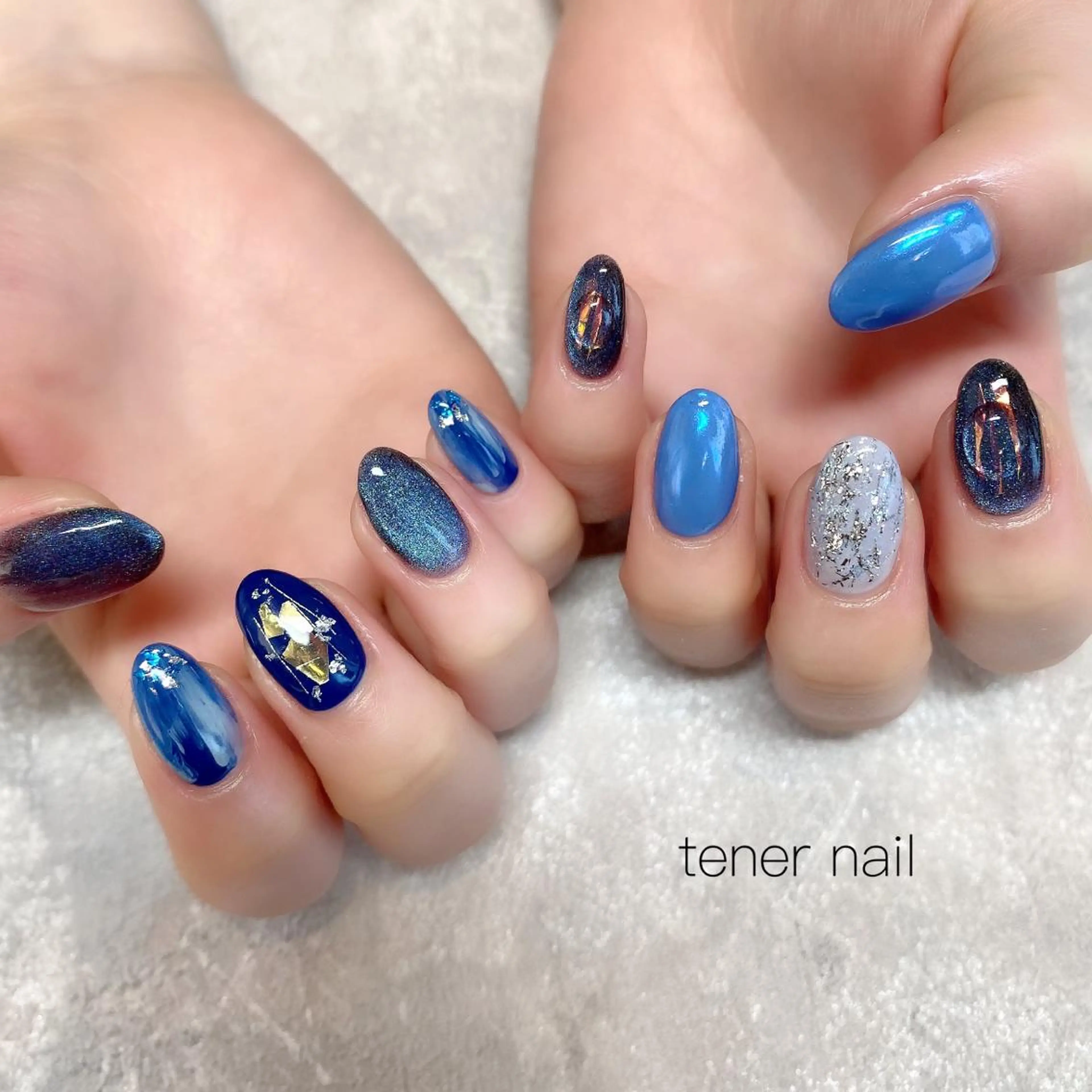 ネイル ブルー ニュアンスネイル tener  nail  テネルネイル所属・テネルネイル tener nailのネイルデザイン