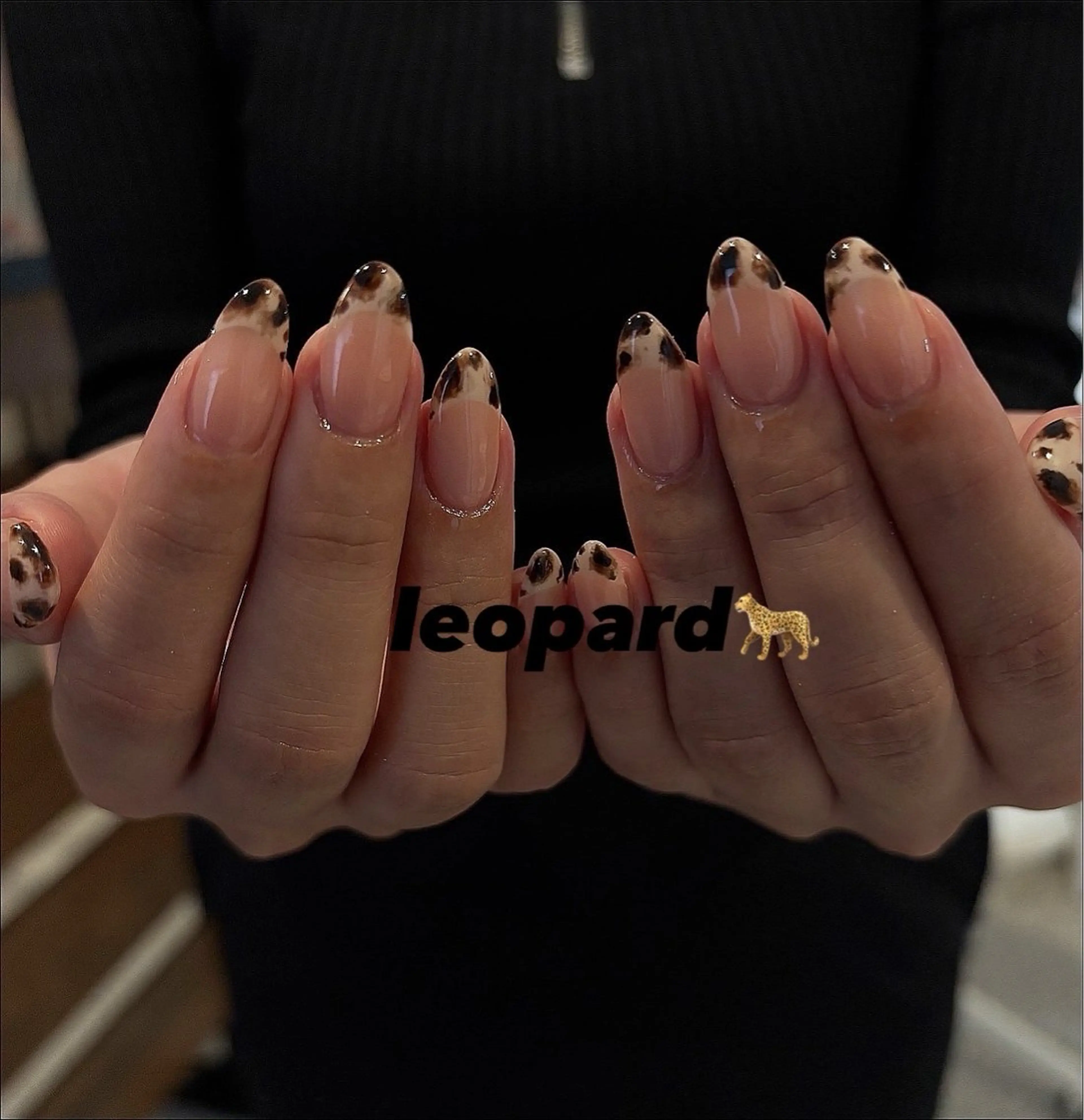 ネイル アニマル柄 フレンチネイル 冬ネイル ハンドネイル nao＿nail .929のネイルデザイン