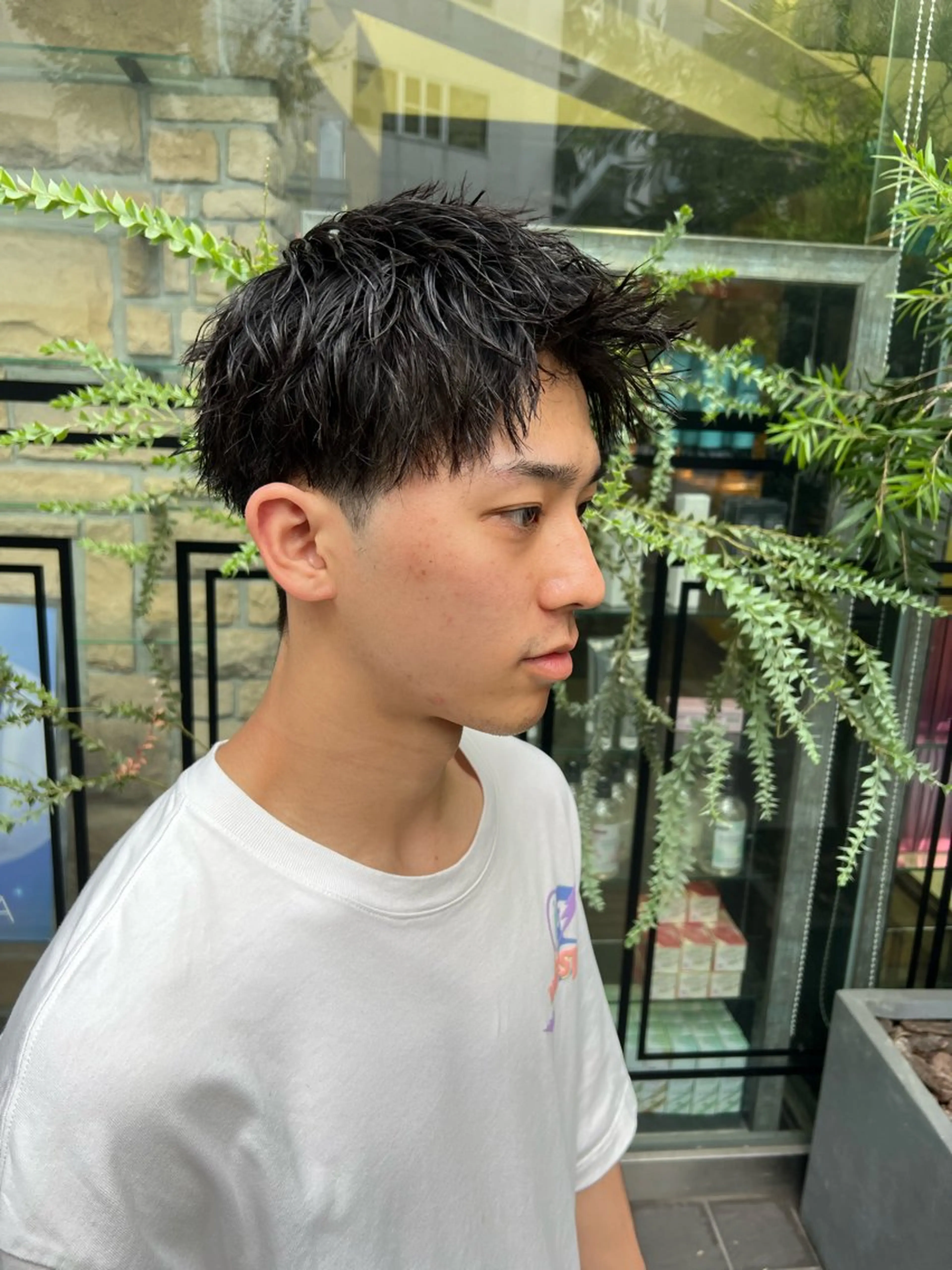 メンズ カット 韓国レイヤー/センタ ーパート/坂本翔のヘアスタイル