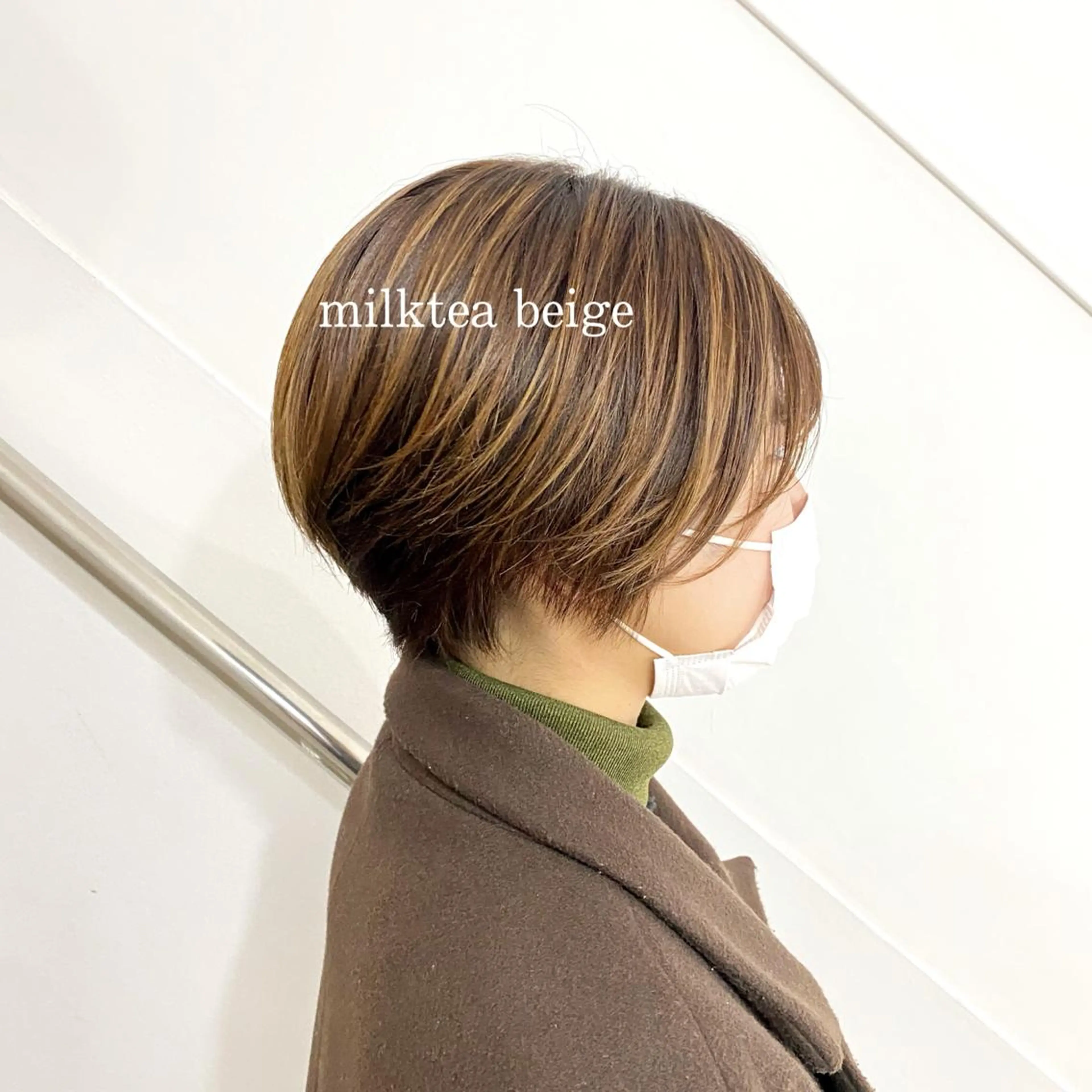 ショート カラー ハイライトカラー ハイライト ハル🌸柔色/ ブリーチなし/艶髪のヘアスタイル