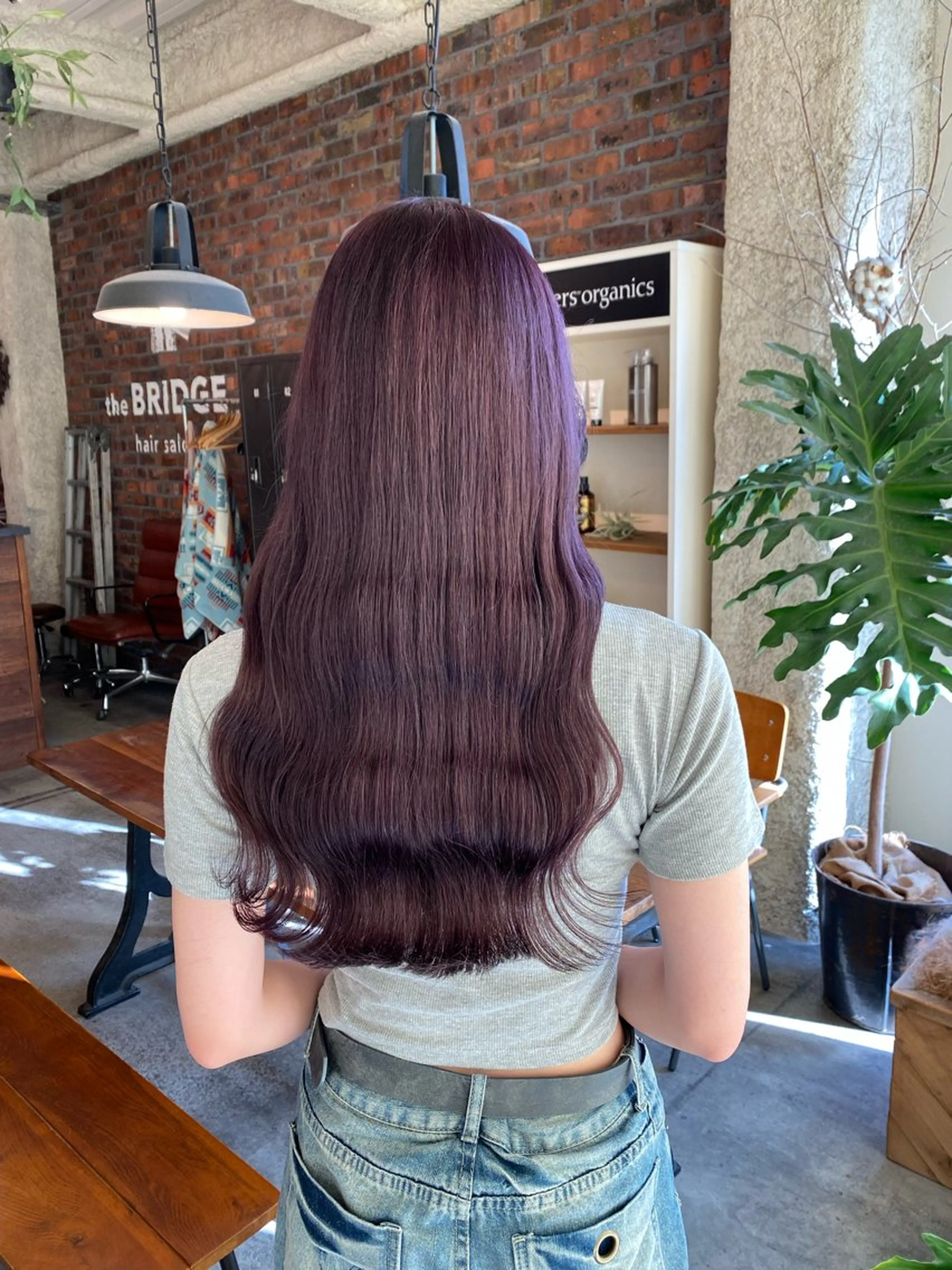 セミロング カラー ピンクカラー ピンクパープル パープルカラー the BRIDGE 加藤みのりのヘアスタイル