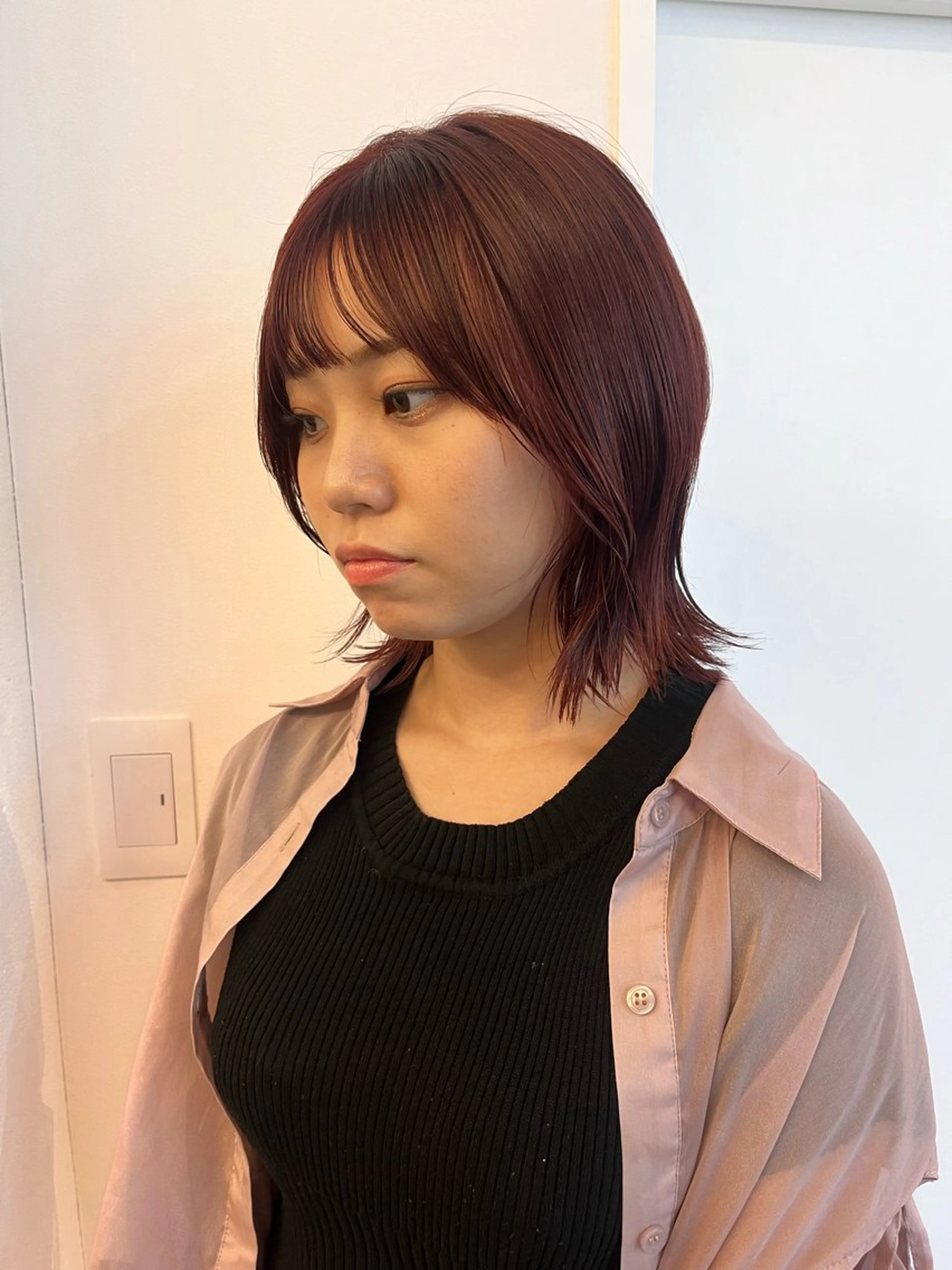 ミディアム カラー ヘアカラー レイヤーカット/韓国 ヘア/ honokaのヘアスタイル