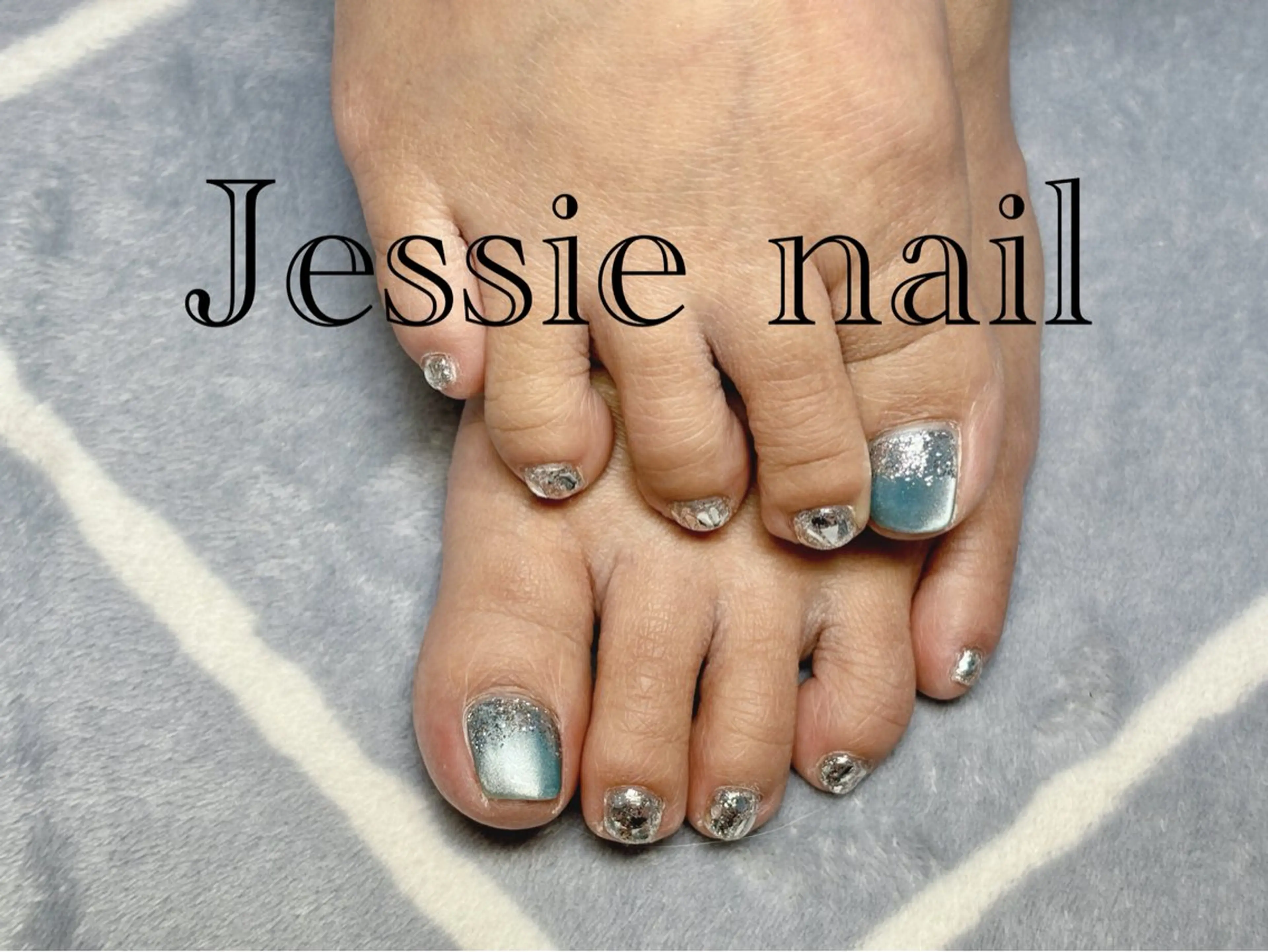 ネイル ブルー フットネイル マグネットネイル フットネイル ジェシー ネイルのネイルデザイン