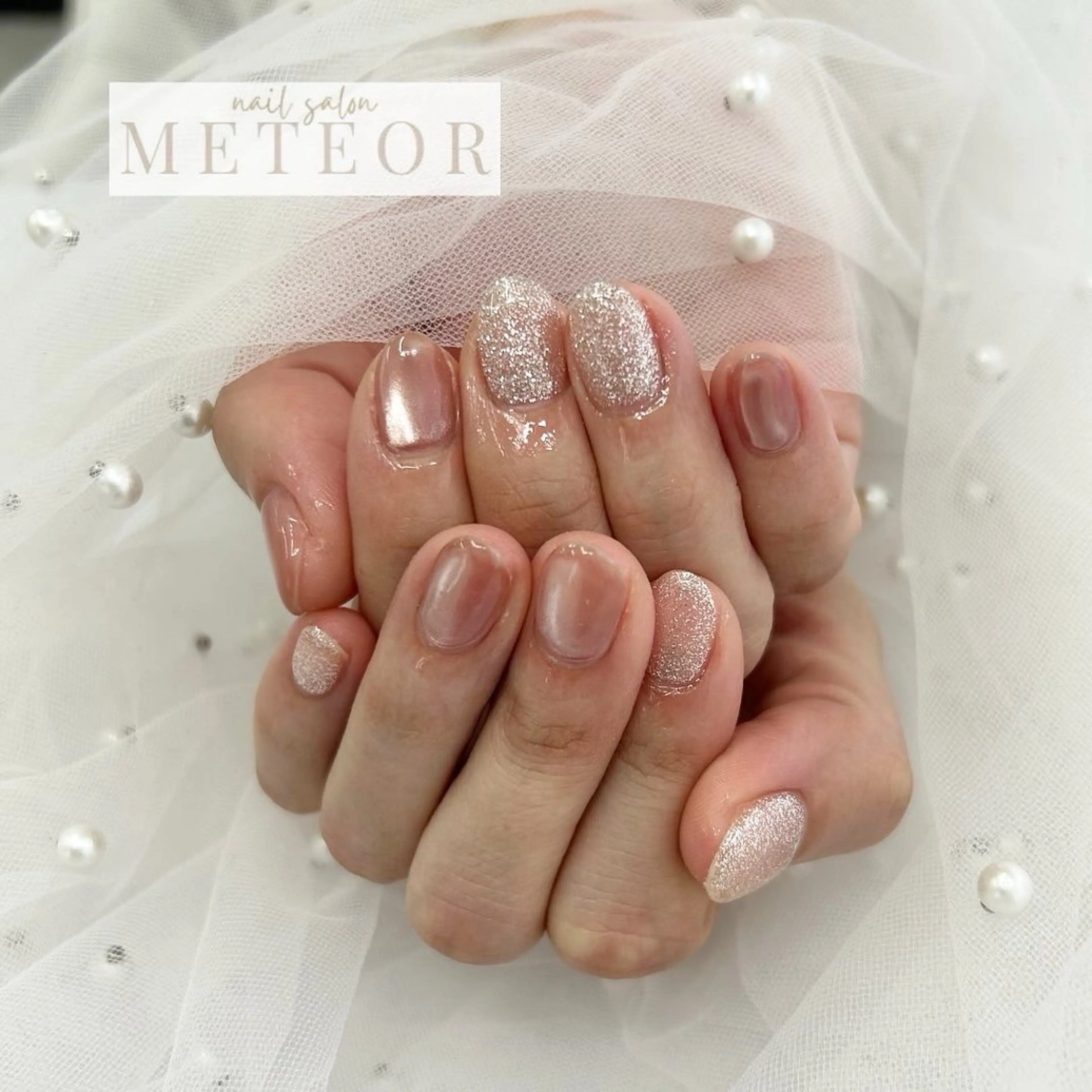 ネイル フラッシュネイル マグネットネイル ワンホンネイル ハンドネイル nailsalon meteor所属・METEOR💫 staffのネイルデザイン