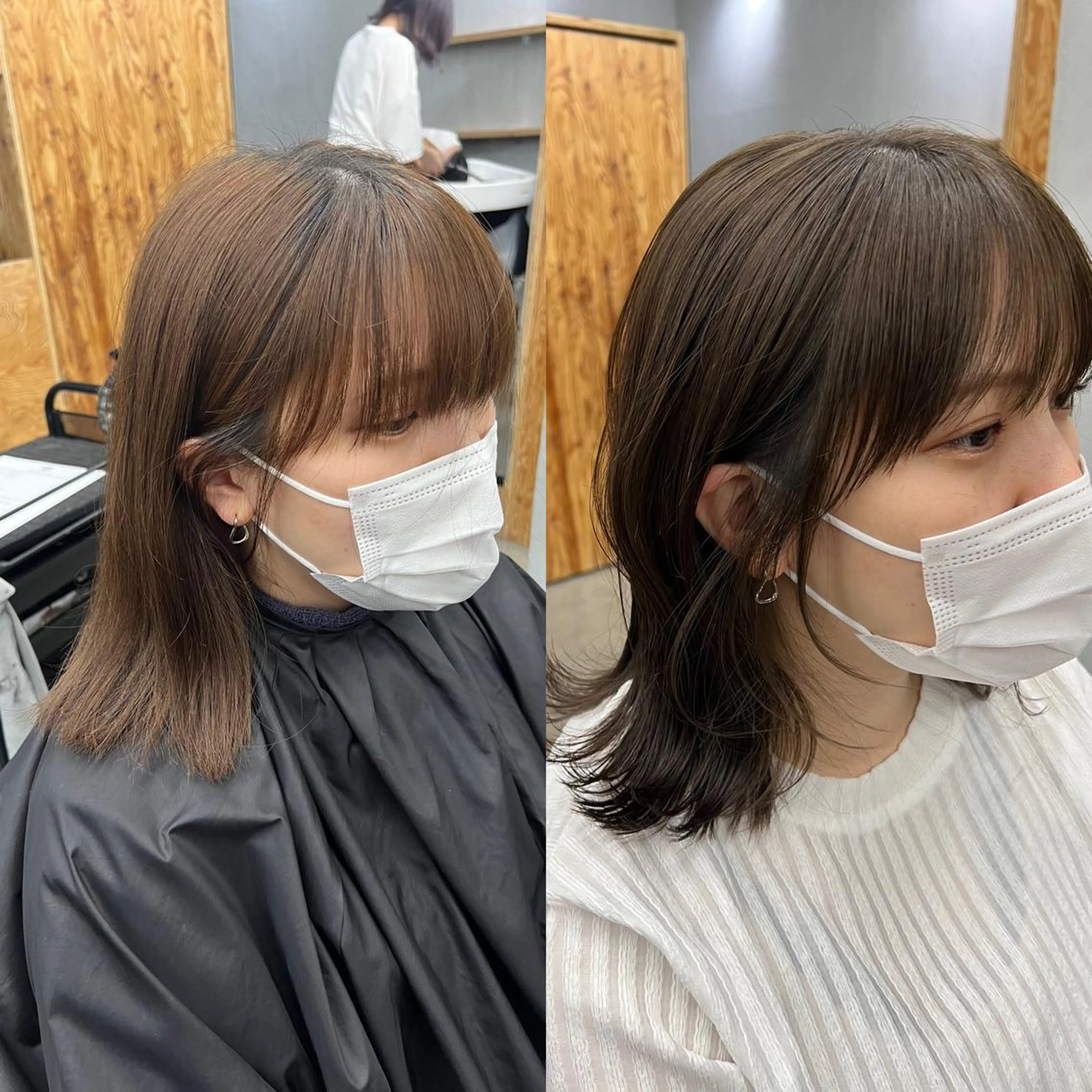 ミディアム 似合わせカット カット ヘアカラー トリートメント 🌱小顔魅せカット 透明感カラー/泉綺のヘアスタイル