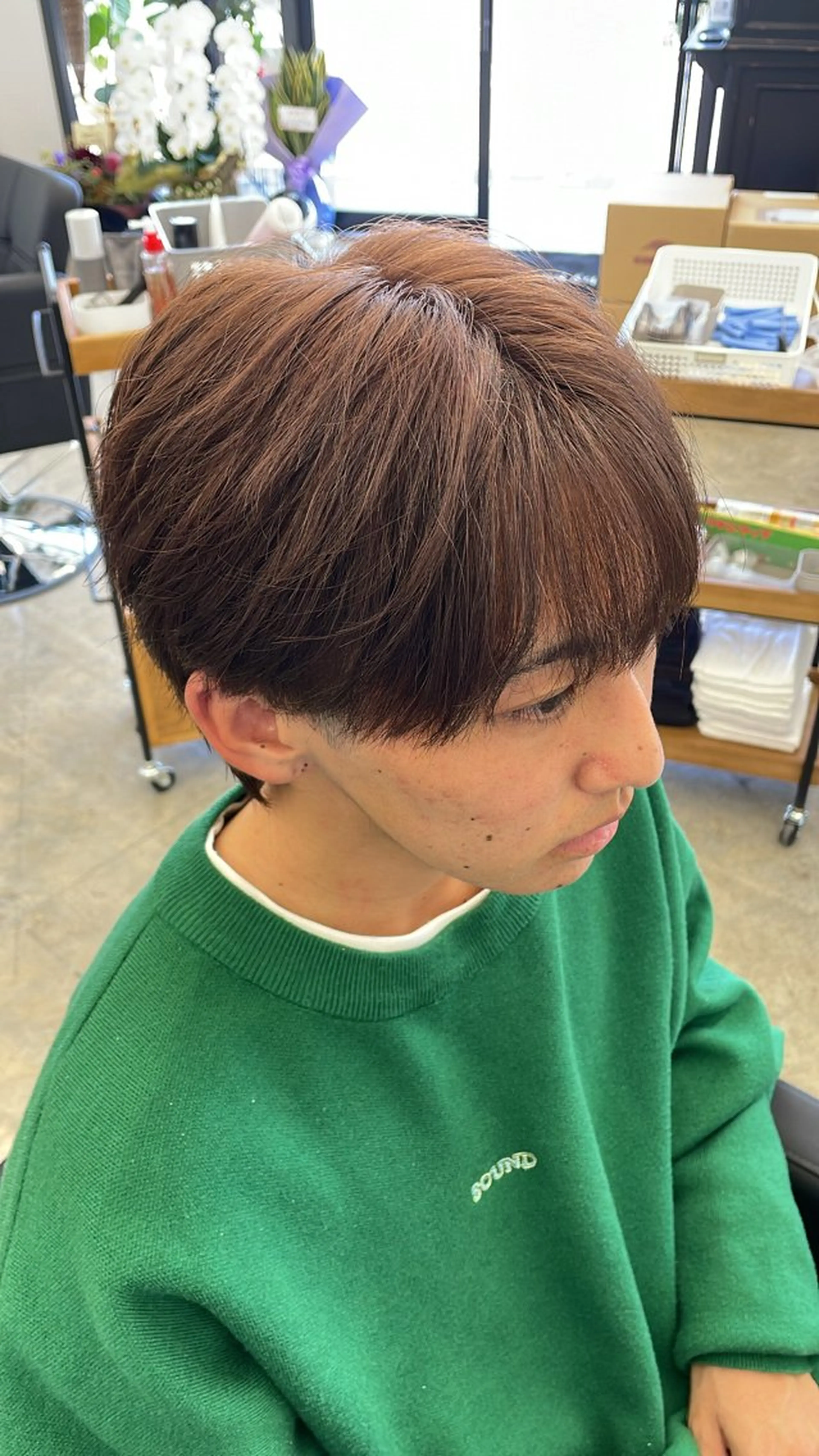 ショート 韓国風ヘア 縮毛矯正 ウルフカット センターパート/ ニュアンスパーマ正樹のヘアスタイル