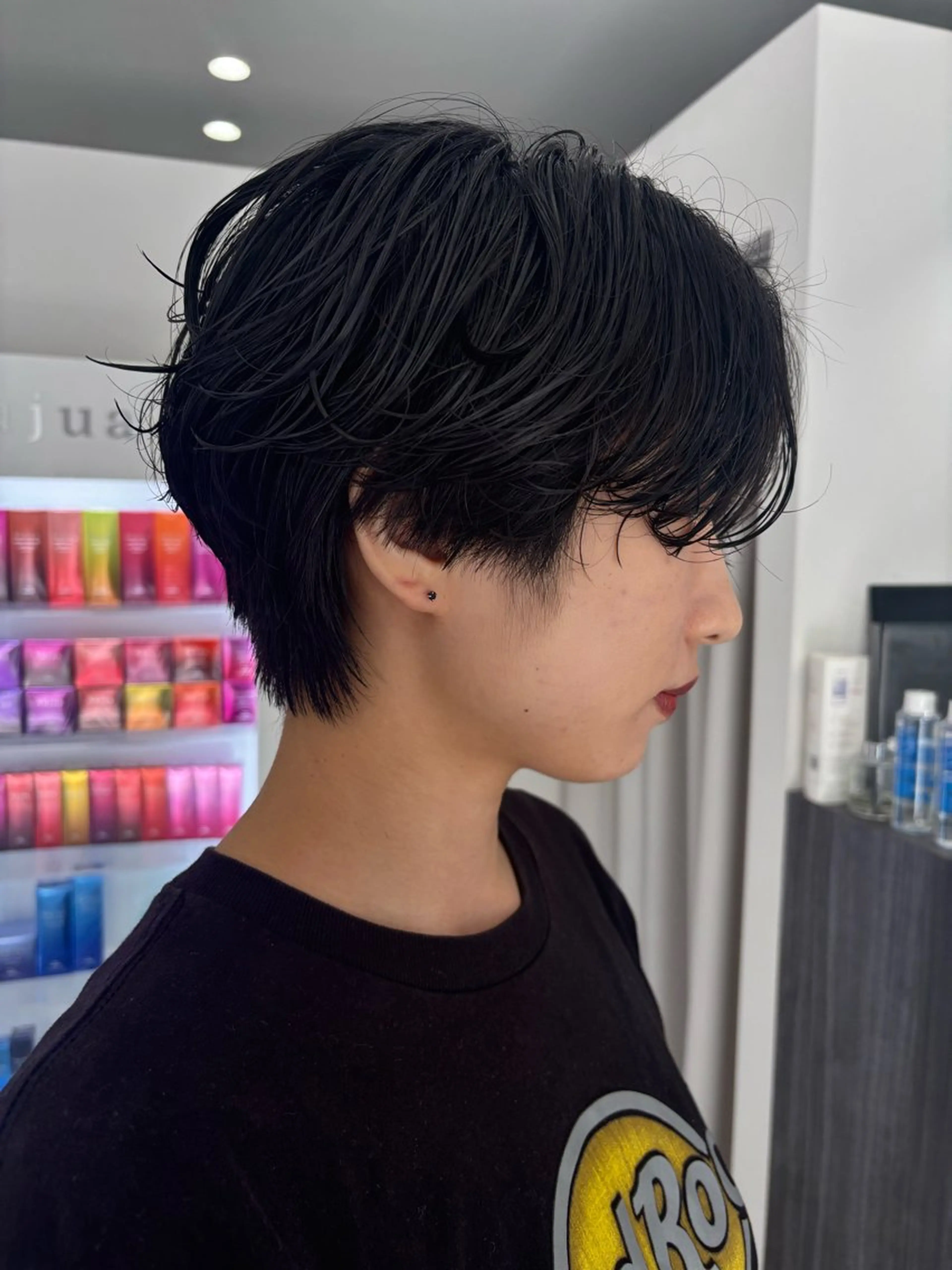 ショート ショートボブ ハンサムショート ボブ ショートヘア カット パーマ トリートメント 新村 華奈絵のヘアスタイル