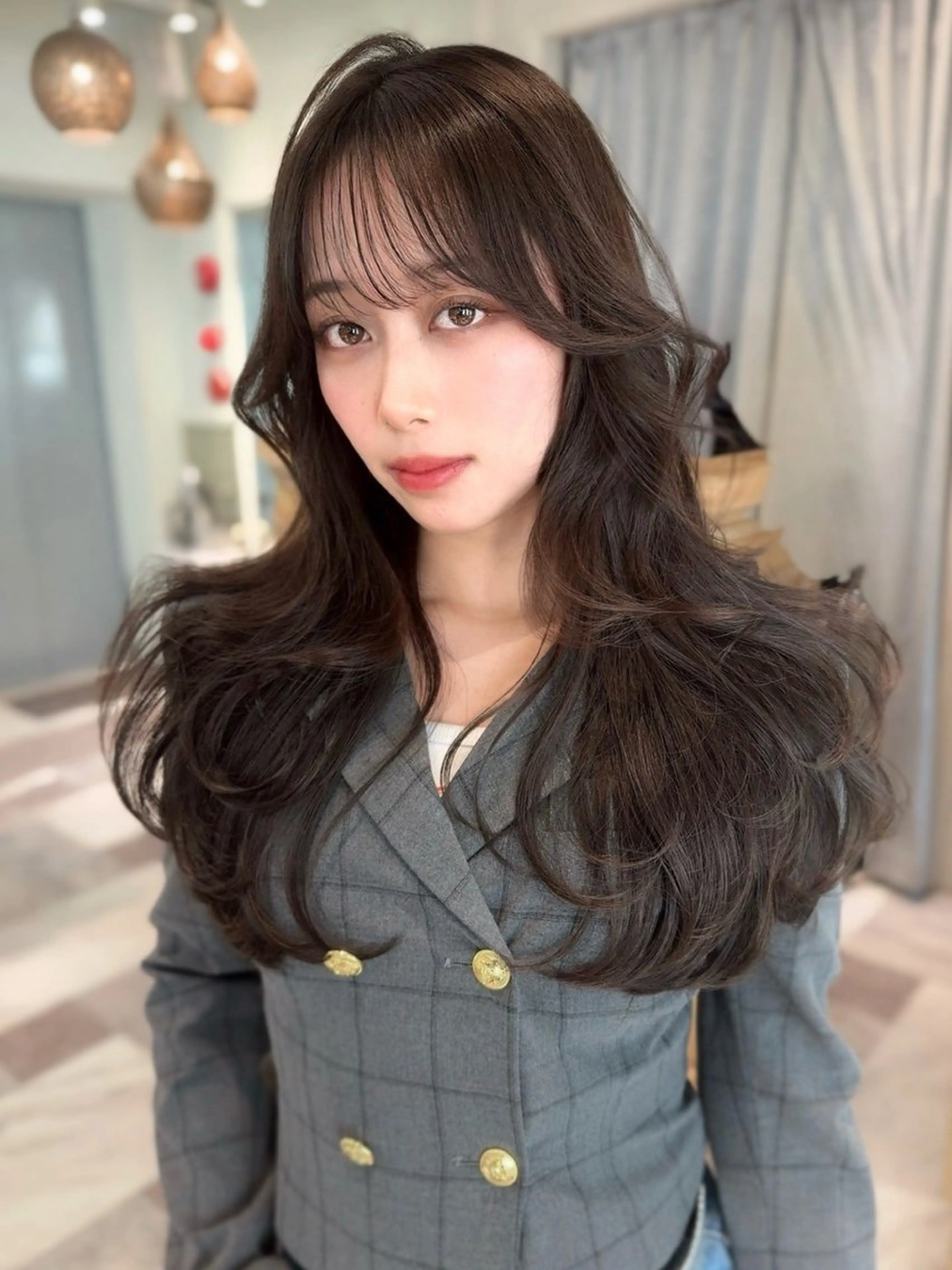 セミロング カラー 木屋元一/透明感 /前髪/韓国ヘアのヘアスタイル