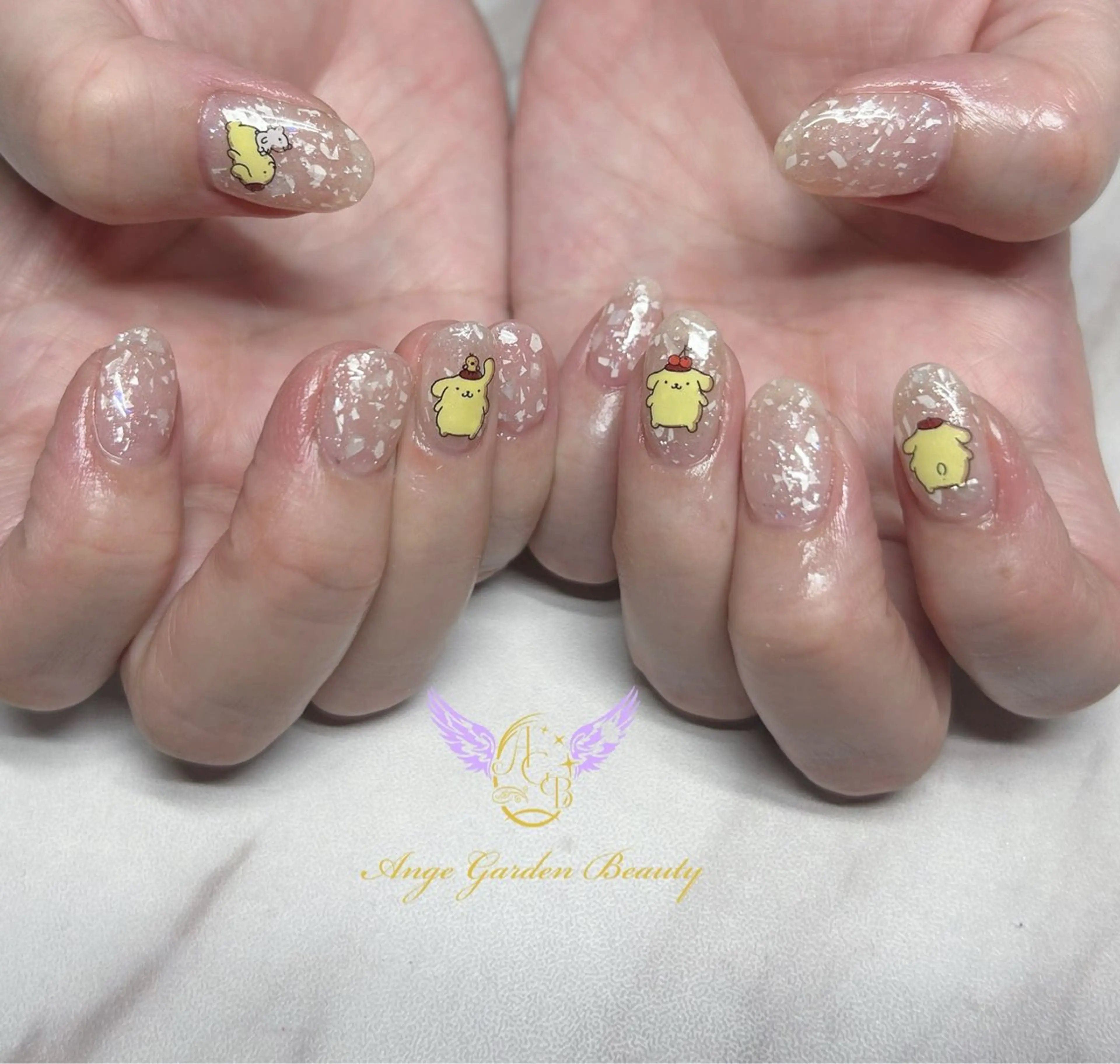 ネイル 桜ネイル キラキラネイル 韓国ネイル ワンカラーネイル パステルネイル ハンドネイル AngeGarden Beautymihoのネイルデザイン