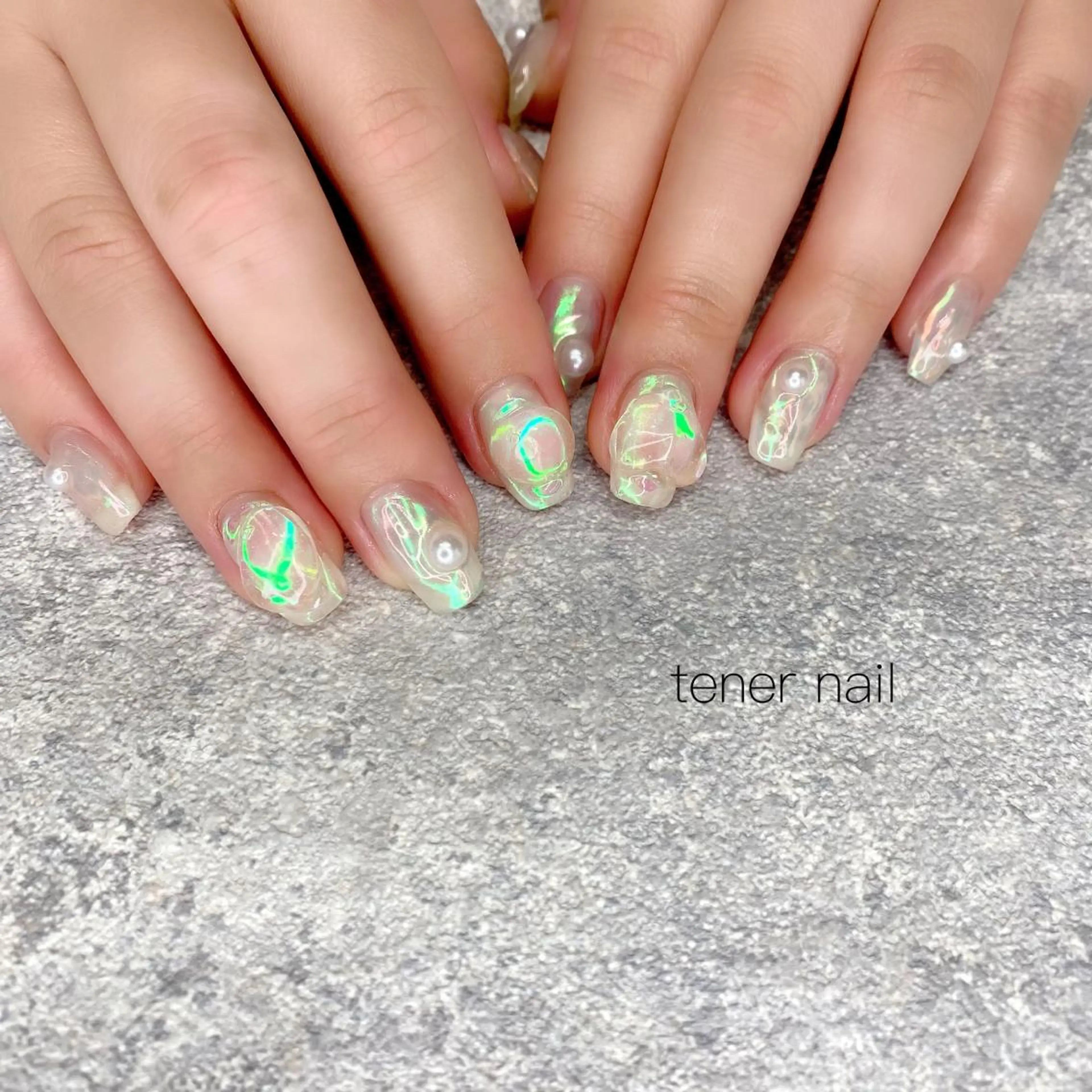 ネイル 氷ネイル・うるうるネイル tener  nail  テネルネイル所属・テネルネイル tener nailのネイルデザイン