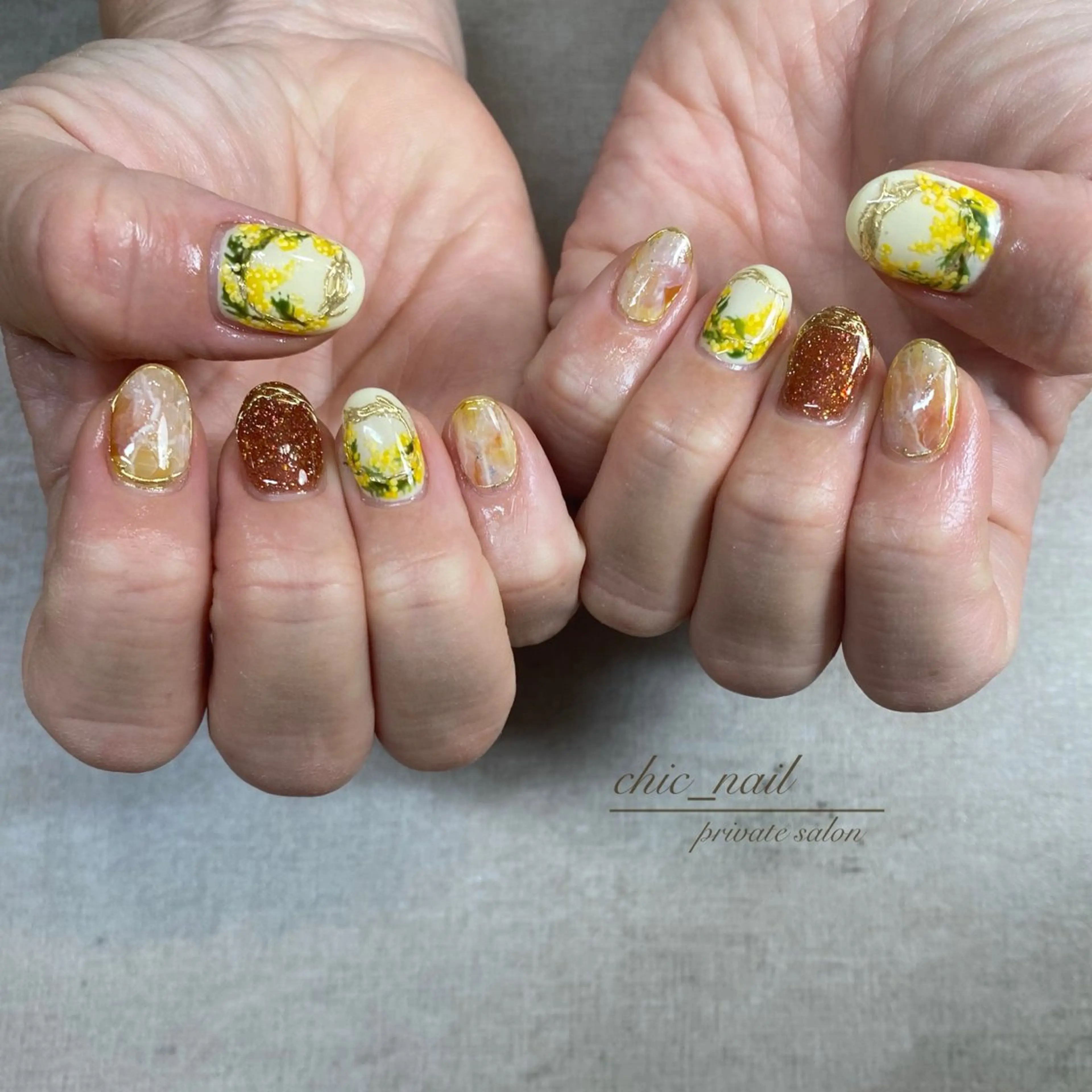 ネイル 持ち込み 春ネイル chic_nail chieのネイルデザイン