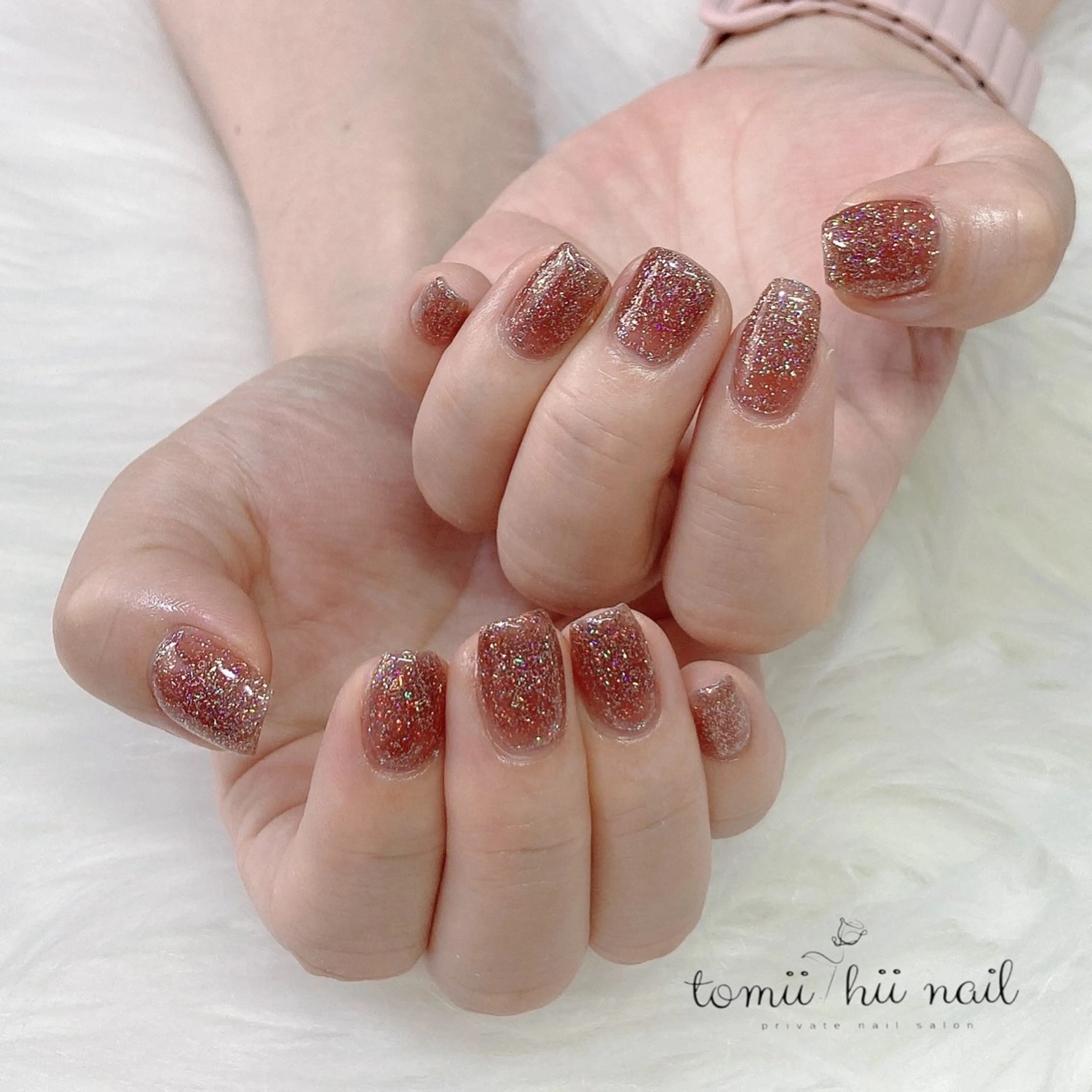 ネイル フラッシュネイル シンプルネイル ハンドネイル tomii-hii -nailのネイルデザイン