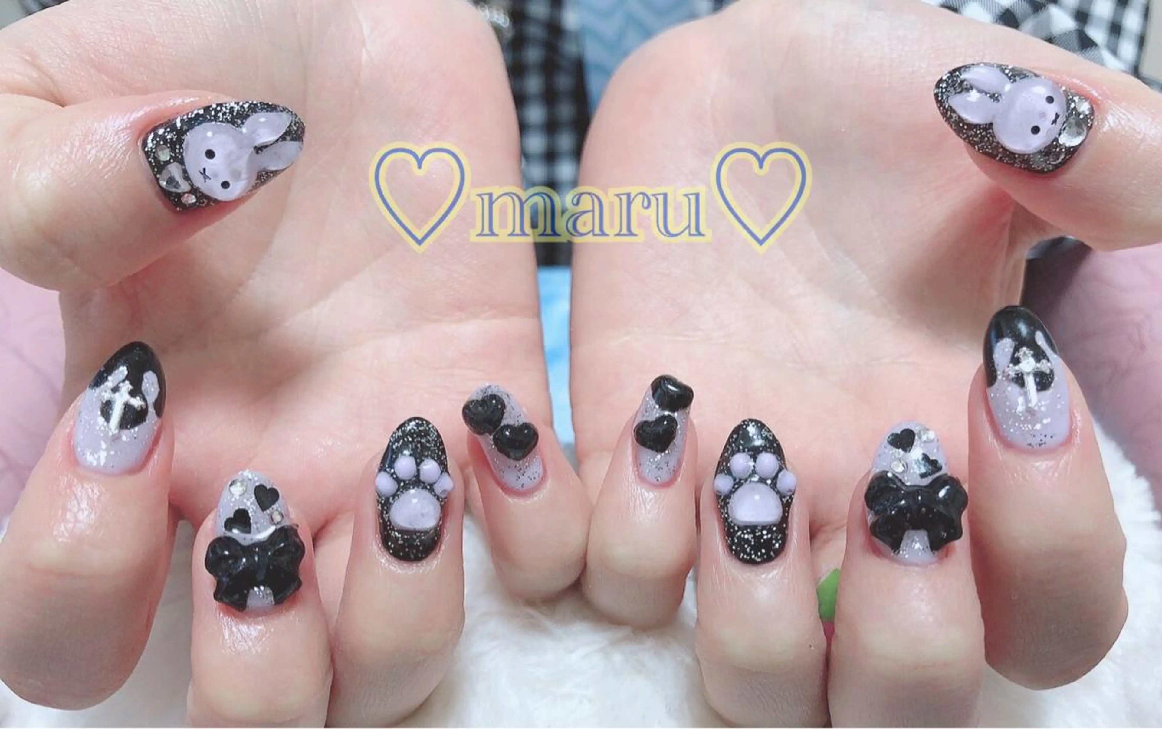 ネイル リボン ハンドネイル フットネイル まるみ ♡のネイルデザイン