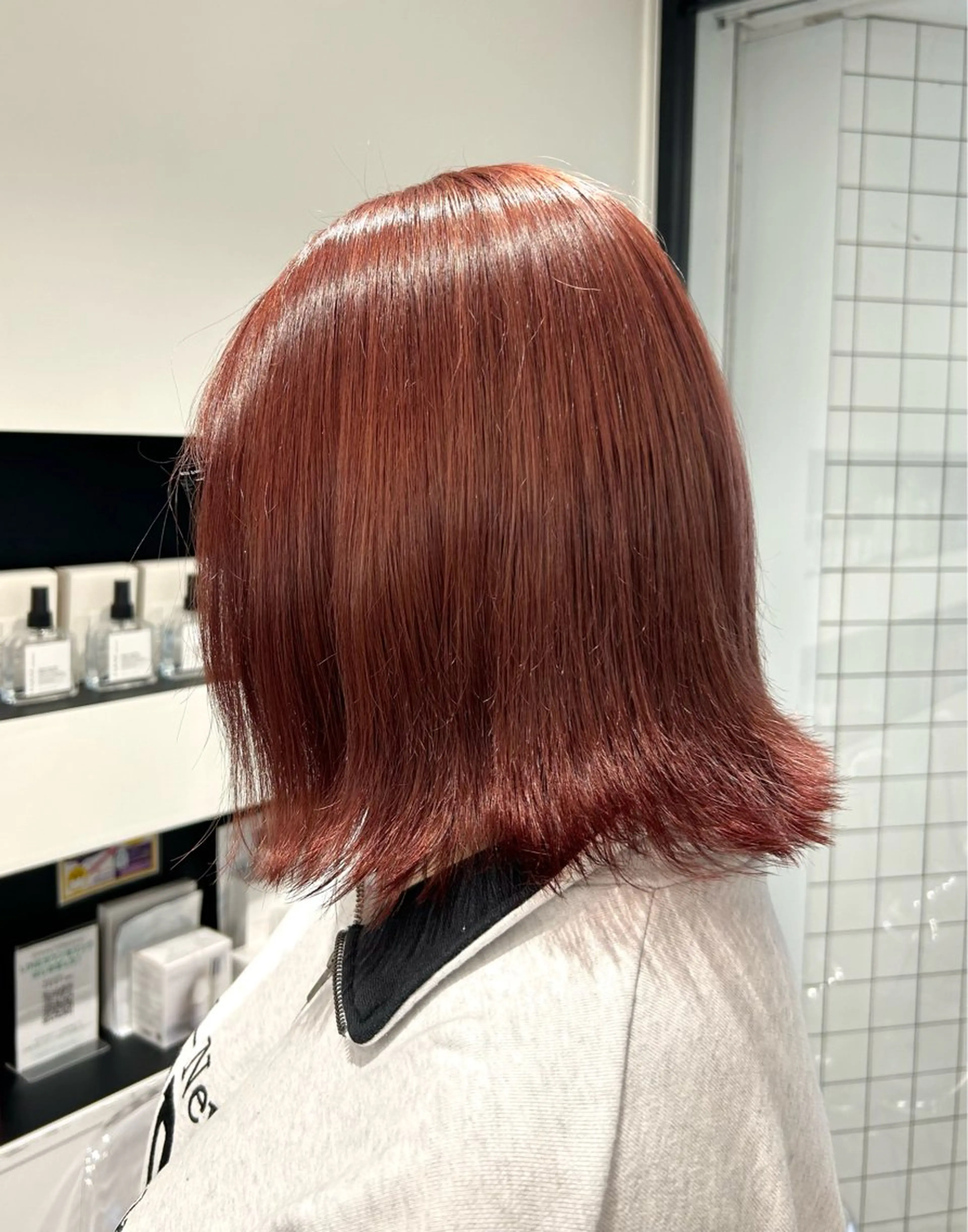 ミディアム カラー ブリーチ ブラウンカラー 透明感カラー レッドカラー レッドブラウン ちょめ/八王子 ZEST emuのヘアスタイル