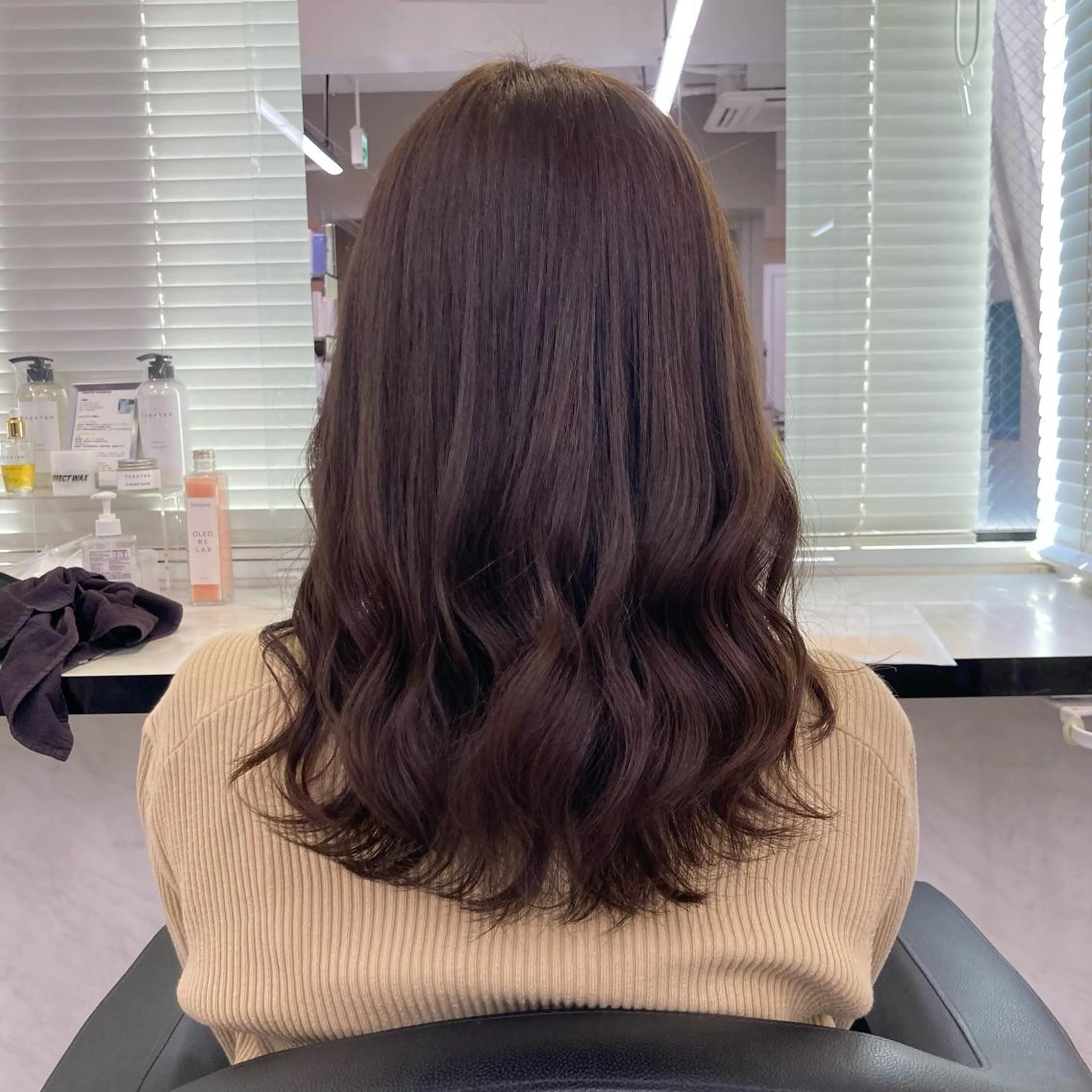 セミロング カラー 似合わせカット EMIL/上野駅近 /ブリーチ縮毛矯正のヘアスタイル