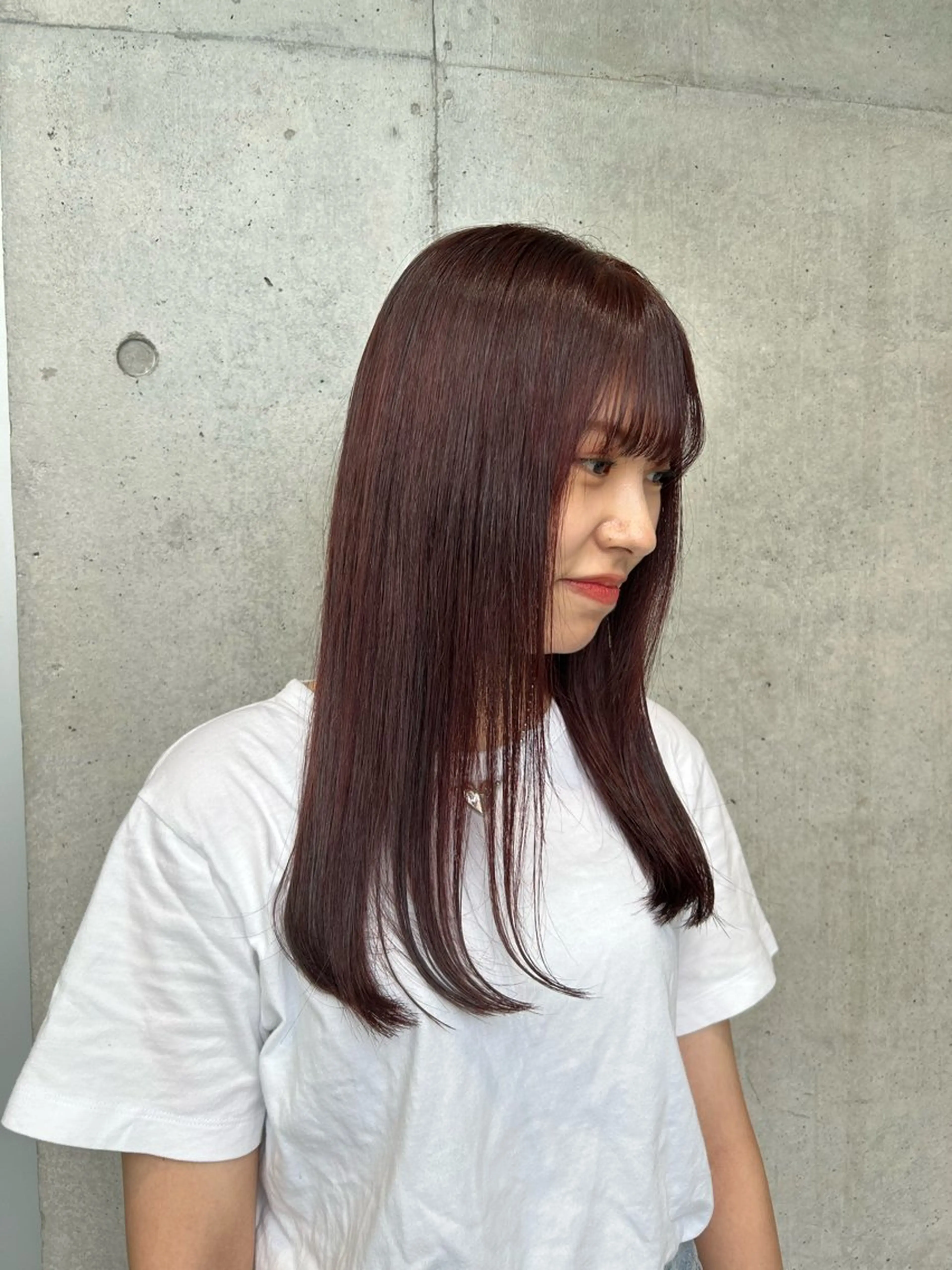 ミディアム カラー ヘアアレンジ カット ヘアカラー トリートメント ボブ艶モテカラー🫧 カリンのヘアスタイル