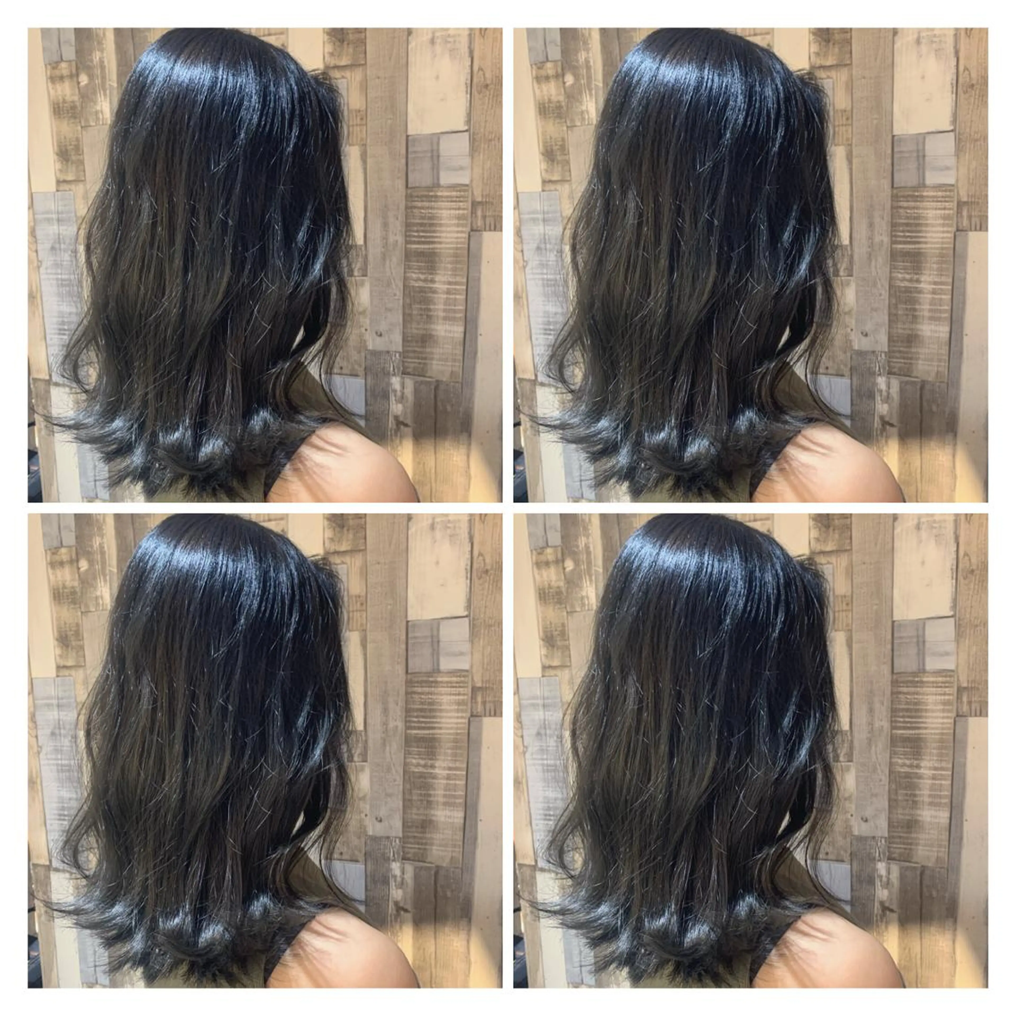 セミロング カラー ブルーカラー ブルーグレー ヘアカラー トリートメント 髪質改善艶髪 ℍ𝔸ℝ𝕌𝕂𝔸のヘアスタイル