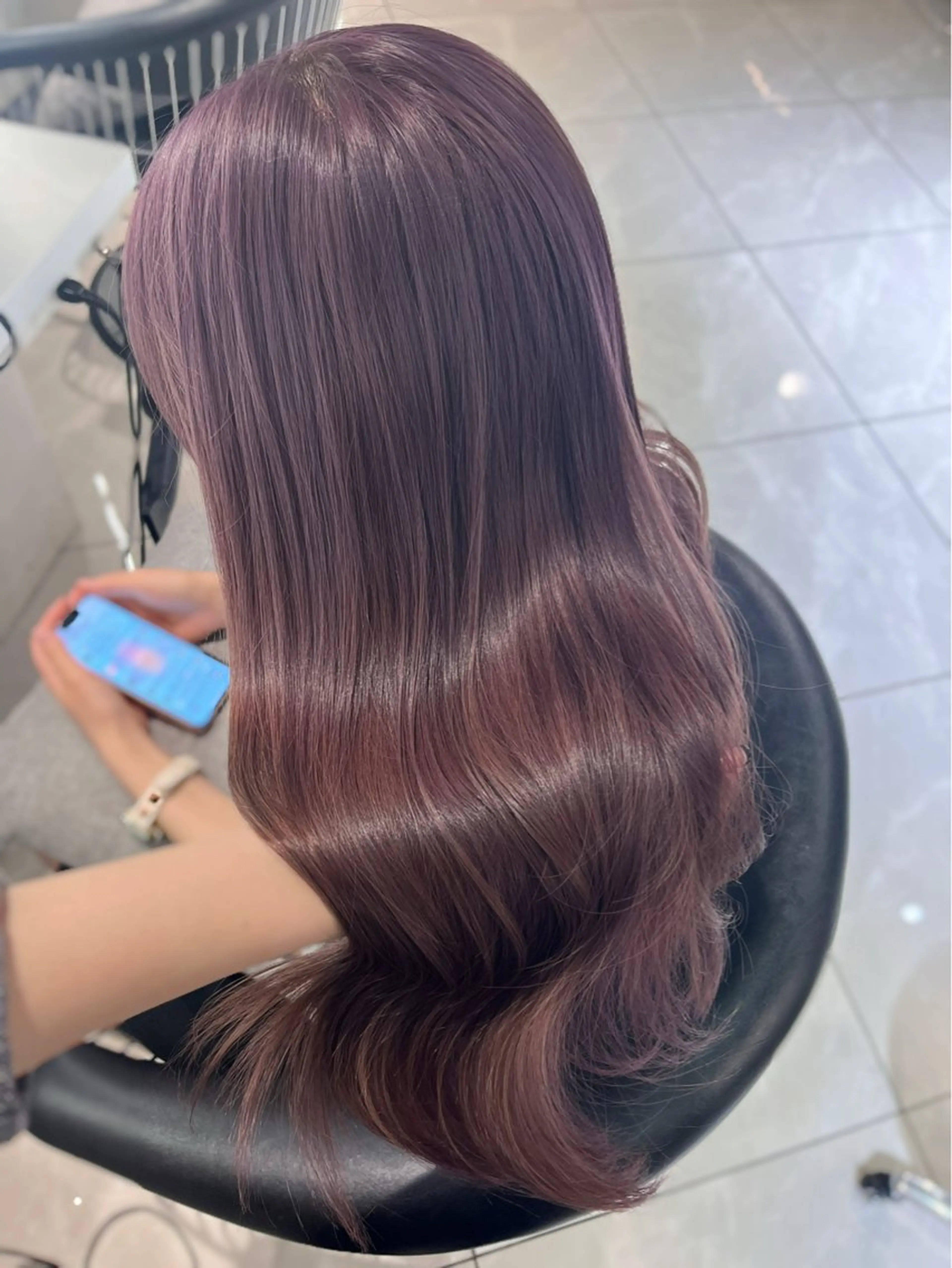 ロング カラー ラベンダーカラー ピンクカラー ピンクラベンダー ヘアカラー トリートメント 韓国レイヤー×モテ髪 /MITSUKI🤍のヘアスタイル