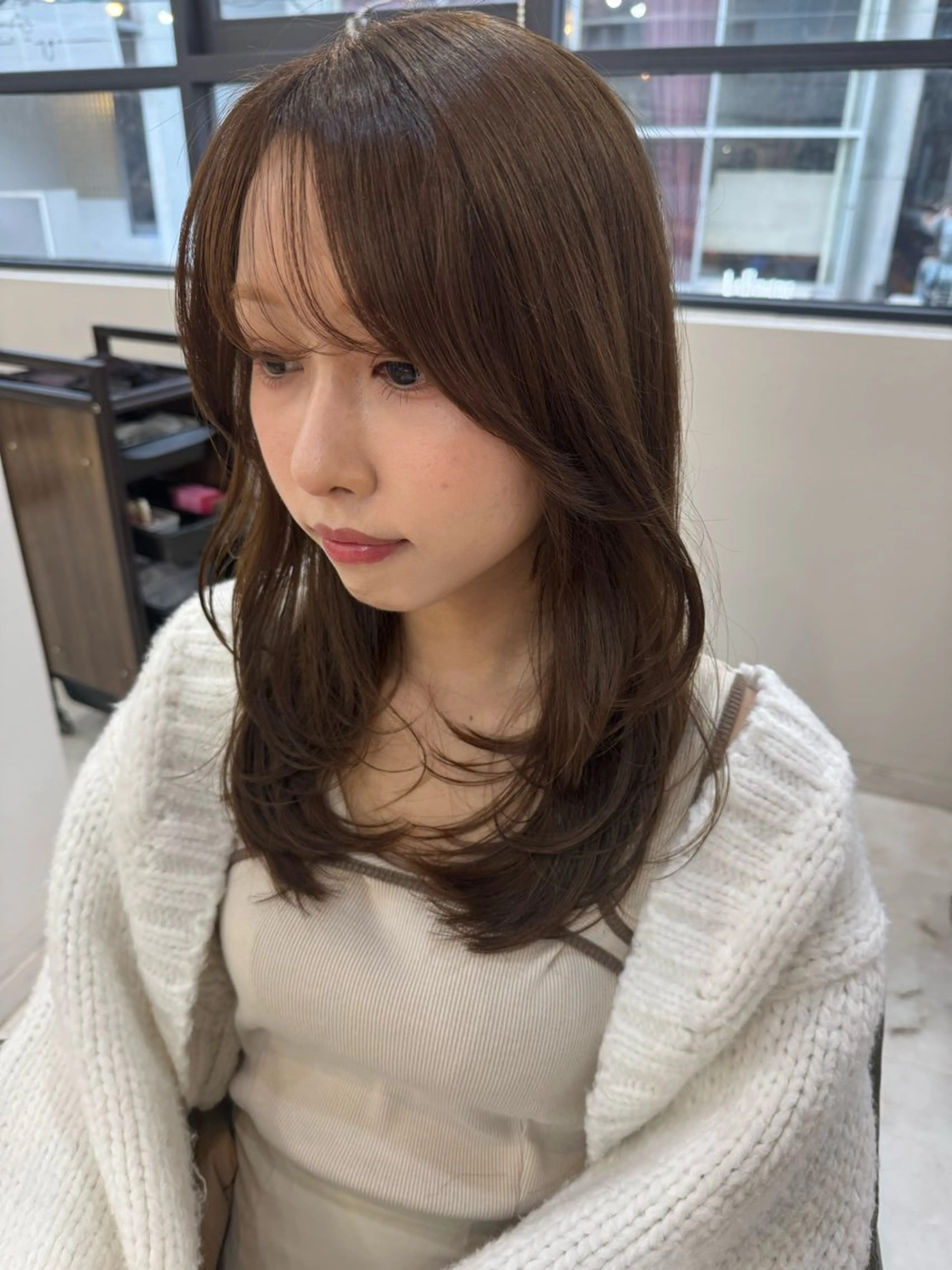 セミロング カット ヘアカラー トリートメント レイヤーカット 中屋光貴のヘアスタイル