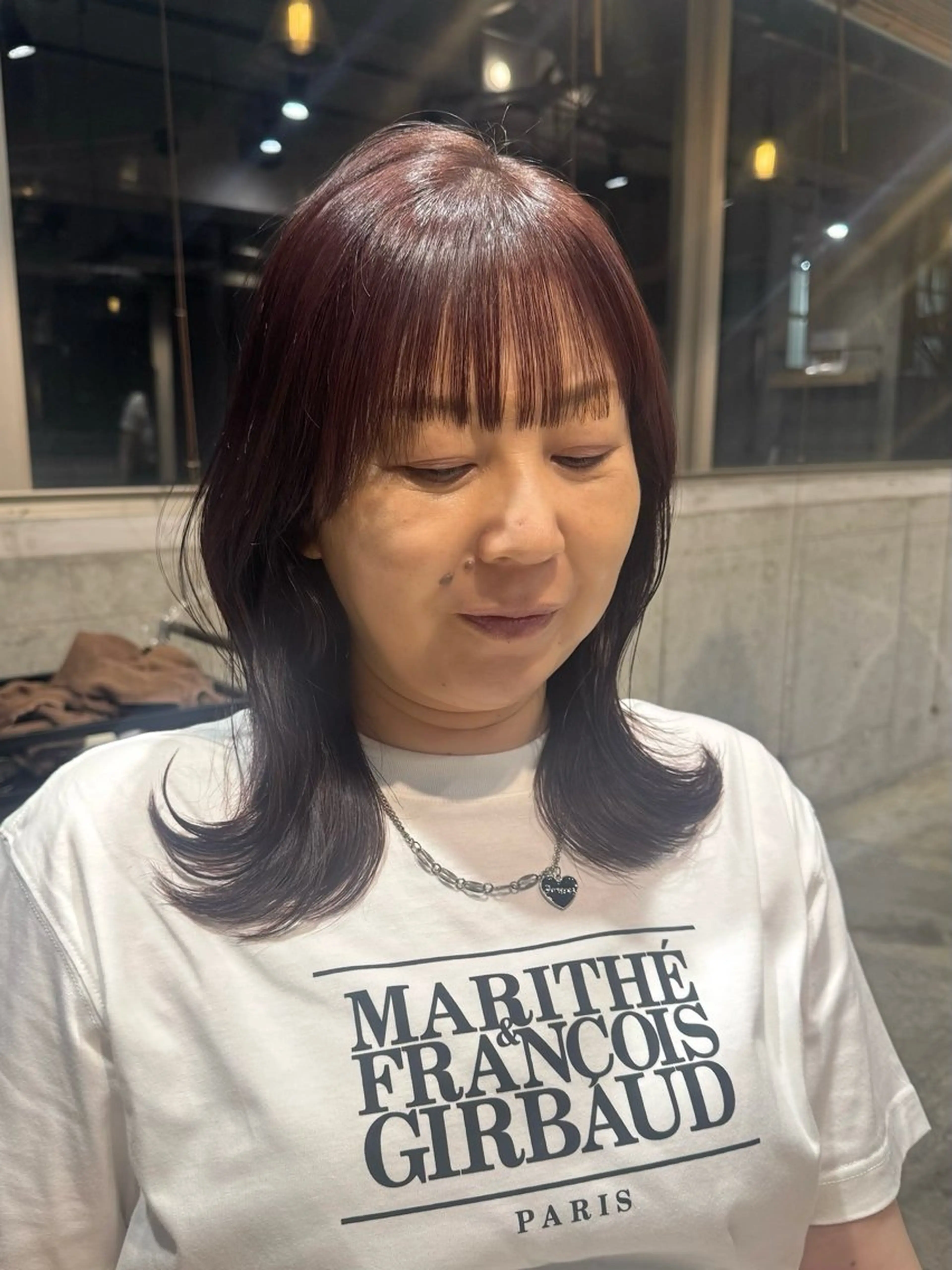 ミディアム カラー くびれヘア レイヤーカット カット ヘアカラー トリートメント ヘッドスパ 顔まわり/艶カラー/ 🤎himari🤎のヘアスタイル