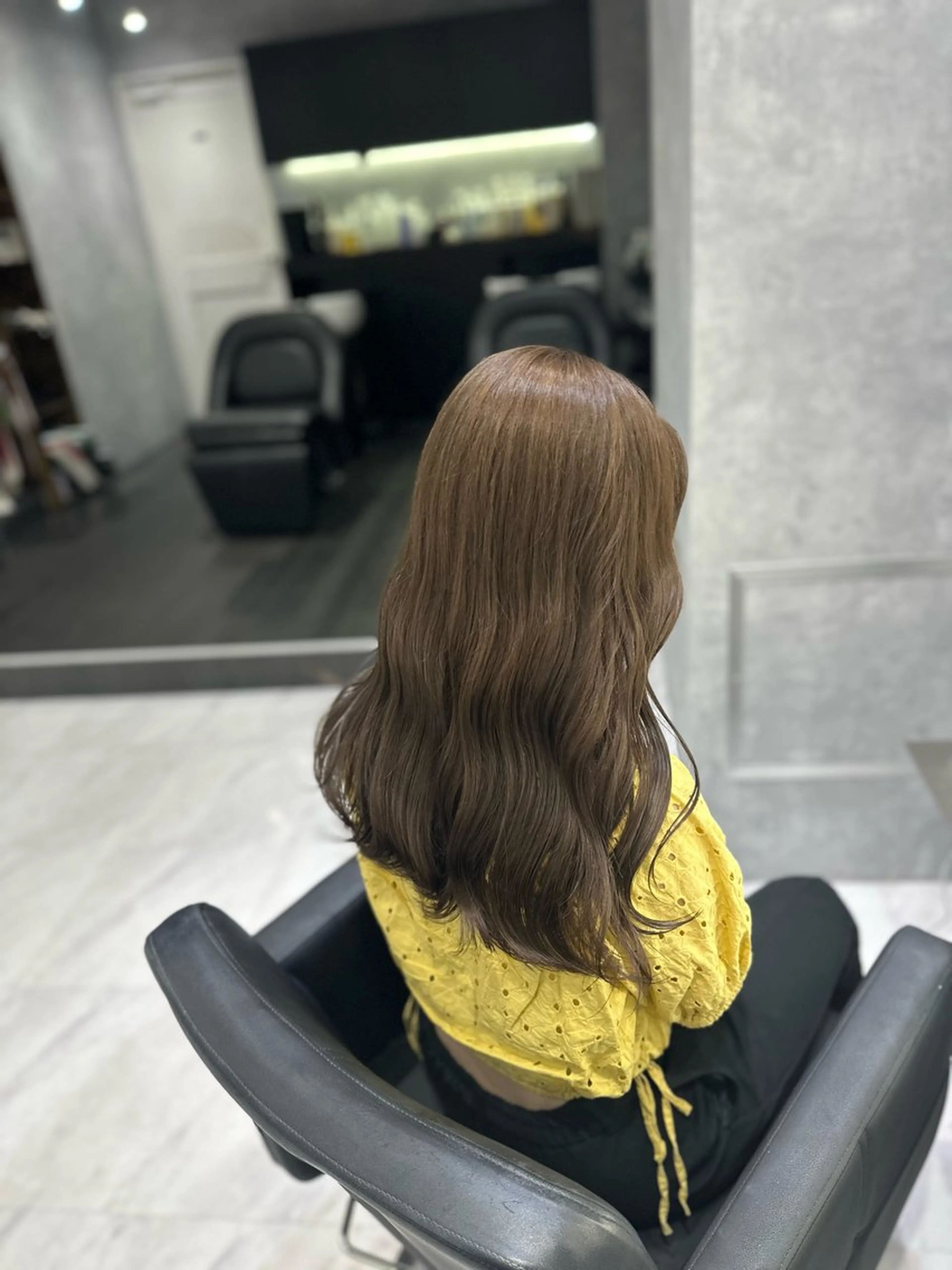 ロング カラー ブラウンカラー ヘーゼル CS made by SHACHU 栄所属・中村 さきのヘアスタイル